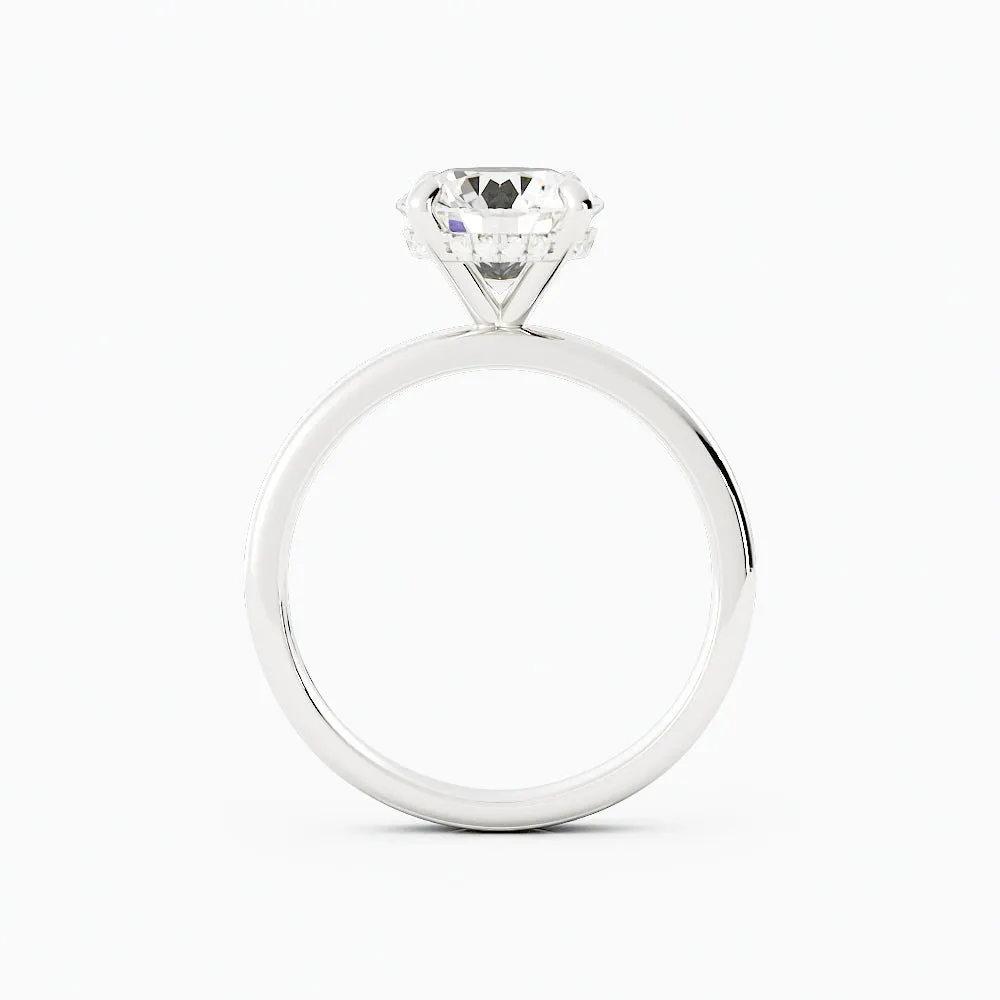 3 Carat Round Diamond Thick Band Engagement Ring