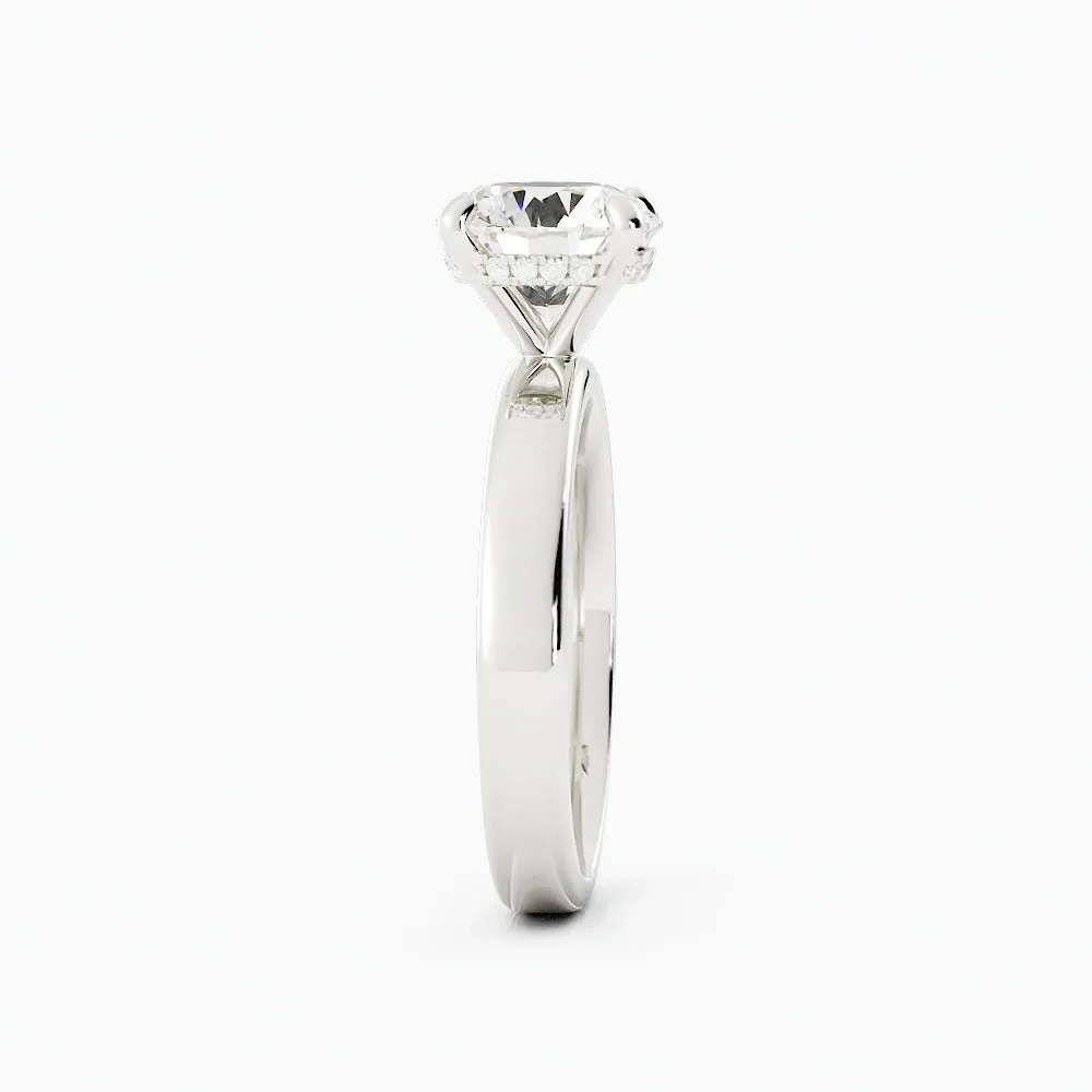 3 Carat Round Diamond Thick Band Engagement Ring