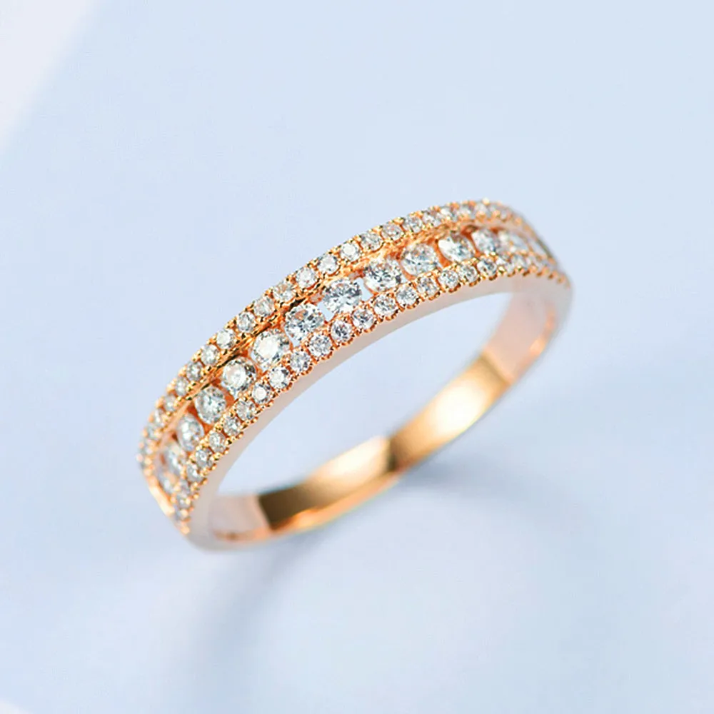 3 Row Diamond Wedding Ring