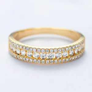 3 Row Diamond Wedding Ring
