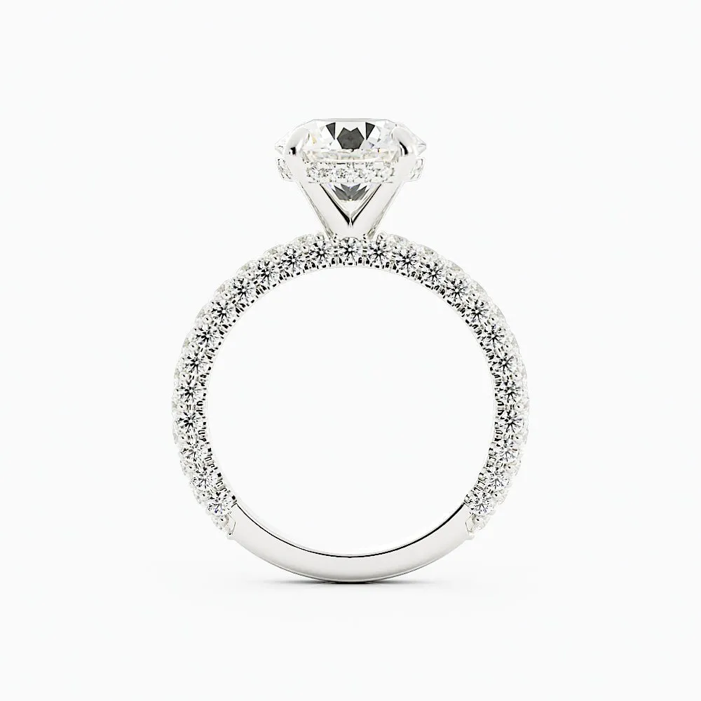 3.2 Carat Round Cut Diamond Engagement Ring 14k White Gold