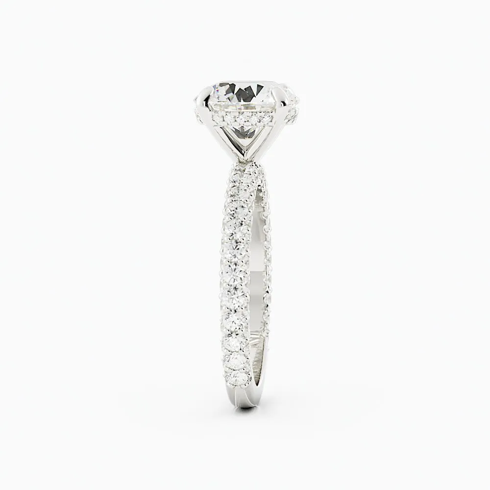 3.2 Carat Round Cut Diamond Engagement Ring 14k White Gold