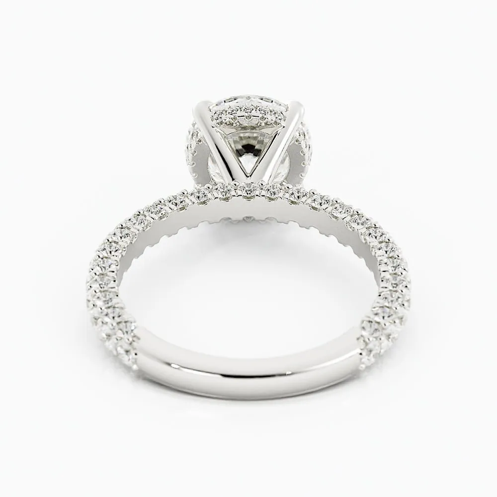 3.2 Carat Round Cut Diamond Engagement Ring 14k White Gold