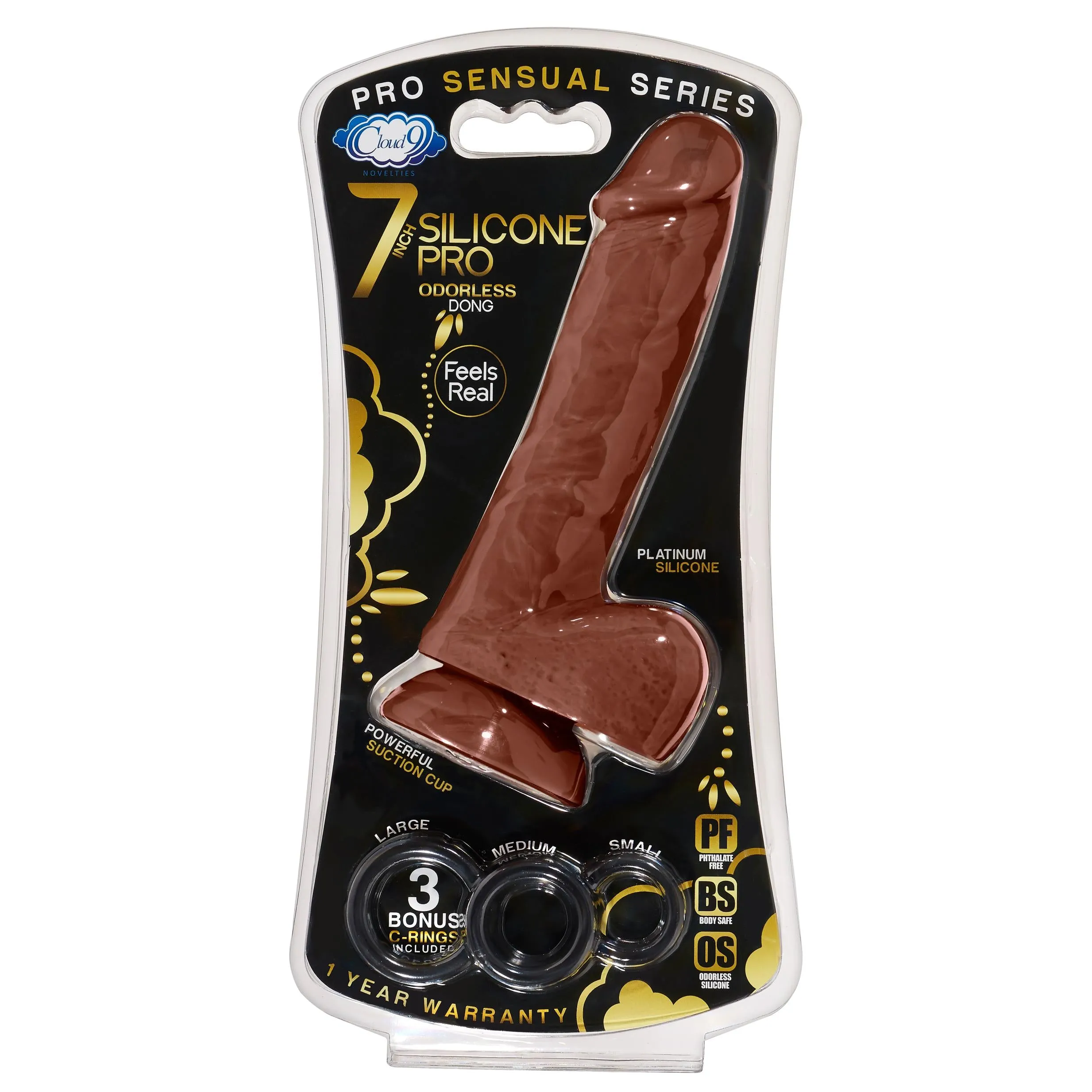 7" Silicone Pro Odorless Dong - Brown