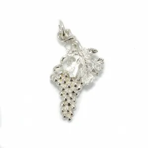 925 Sterling Silver Medium Size Grape Cluster Charm