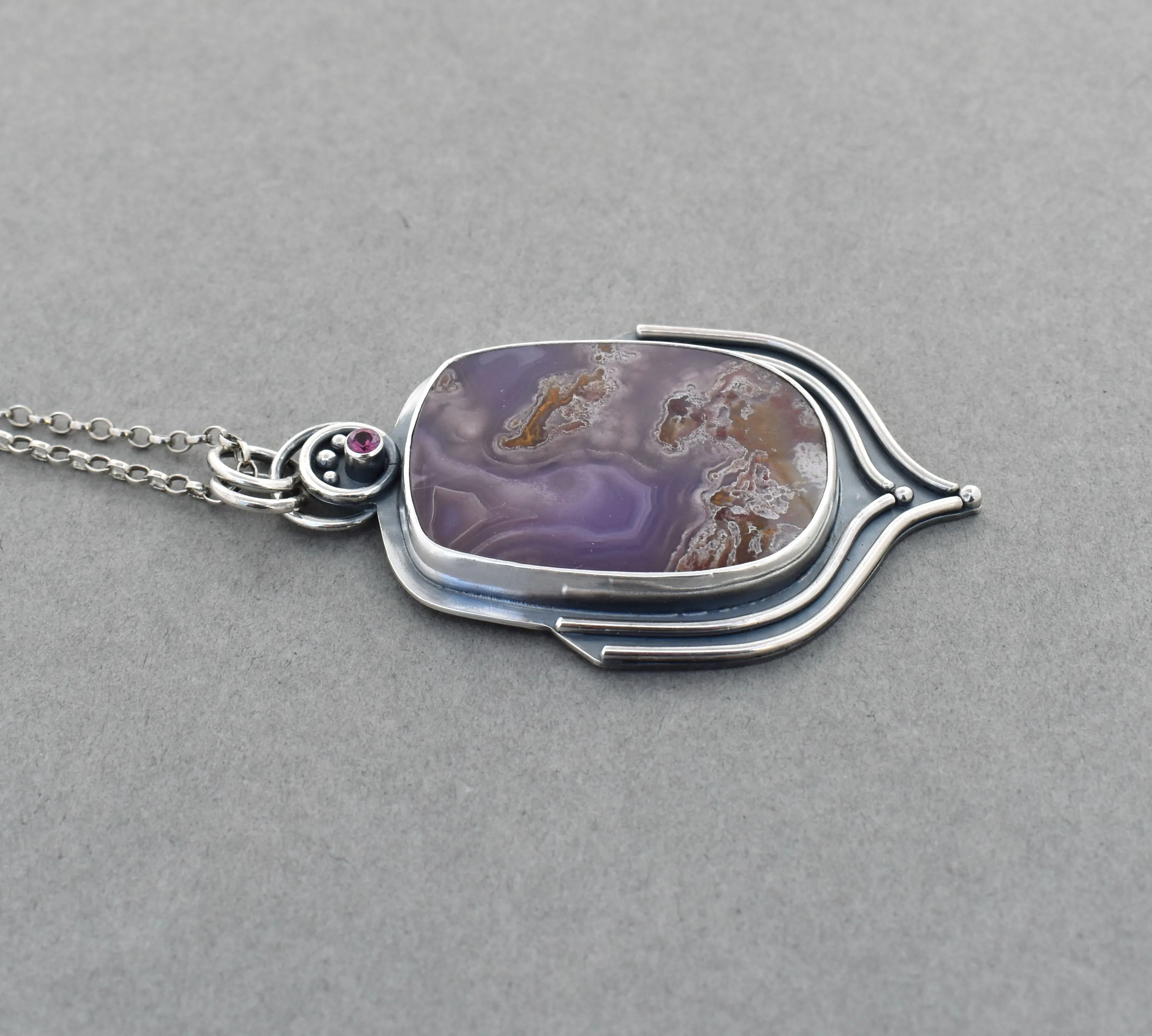 Agua Nueva Pendant. Purple Blossom Jewelry.