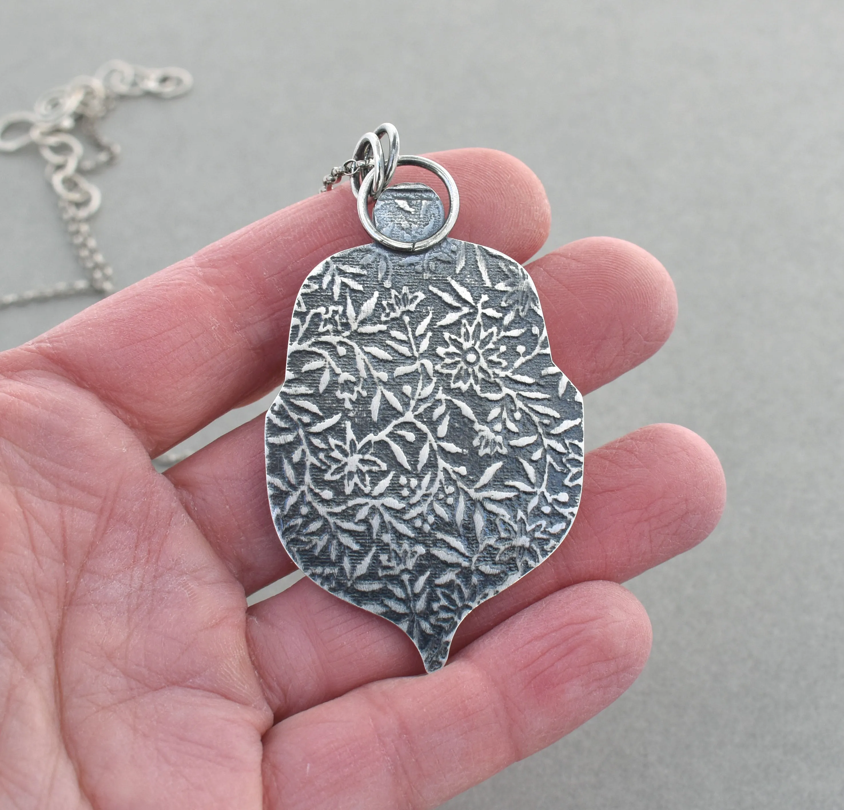 Agua Nueva Pendant. Purple Blossom Jewelry.