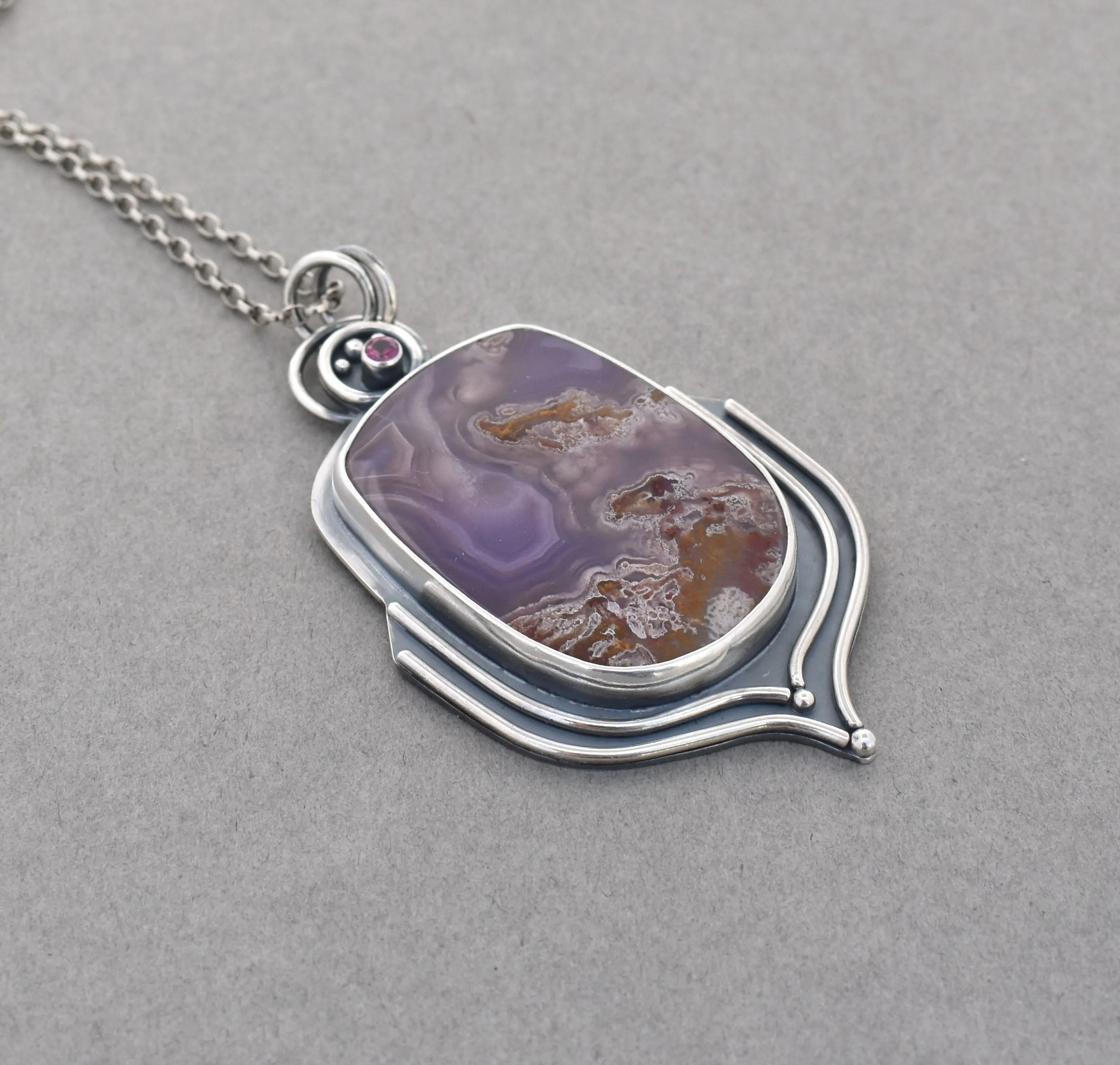 Agua Nueva Pendant. Purple Blossom Jewelry.
