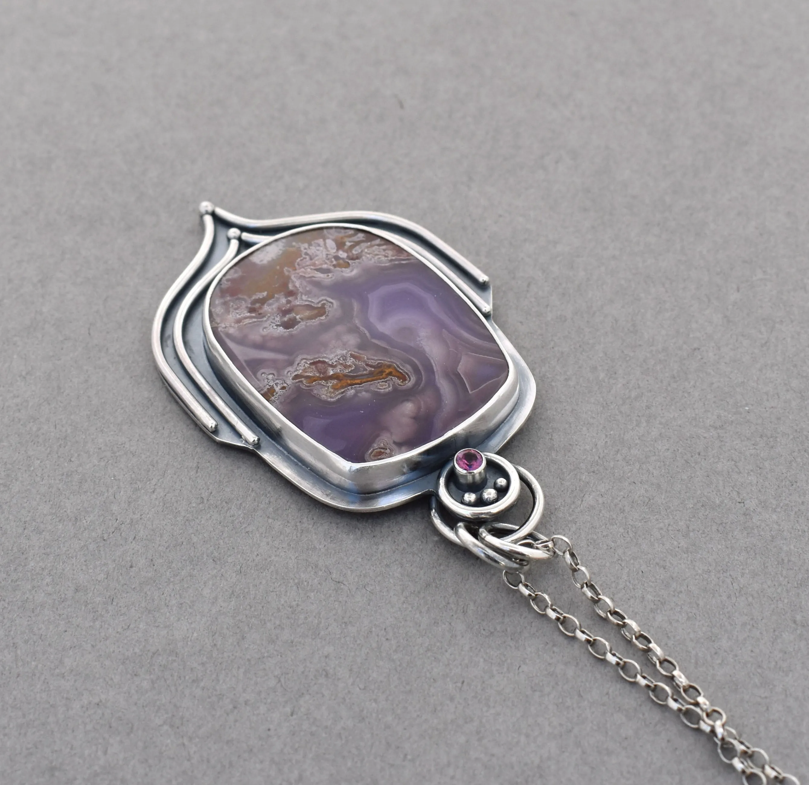 Agua Nueva Pendant. Purple Blossom Jewelry.