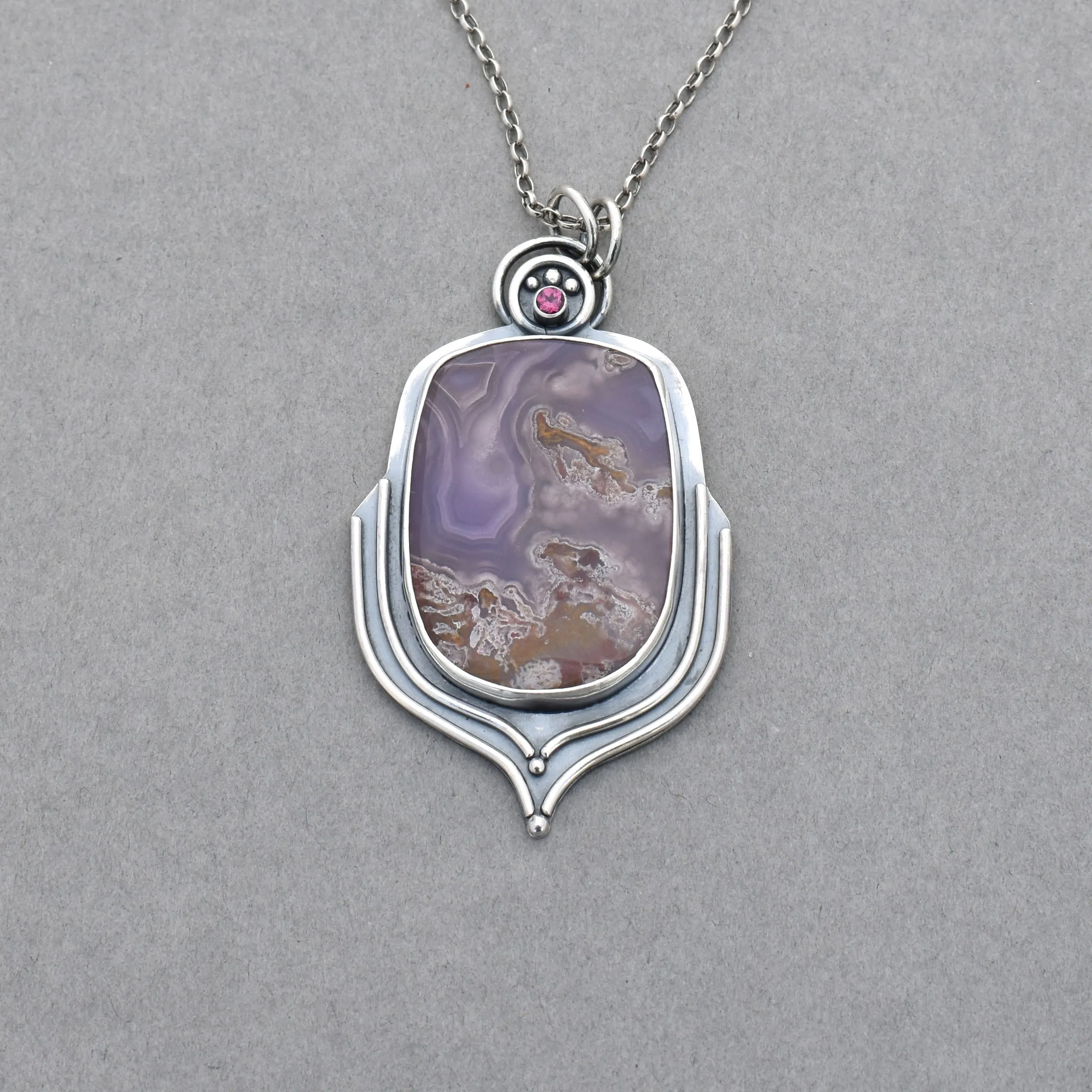 Agua Nueva Pendant. Purple Blossom Jewelry.