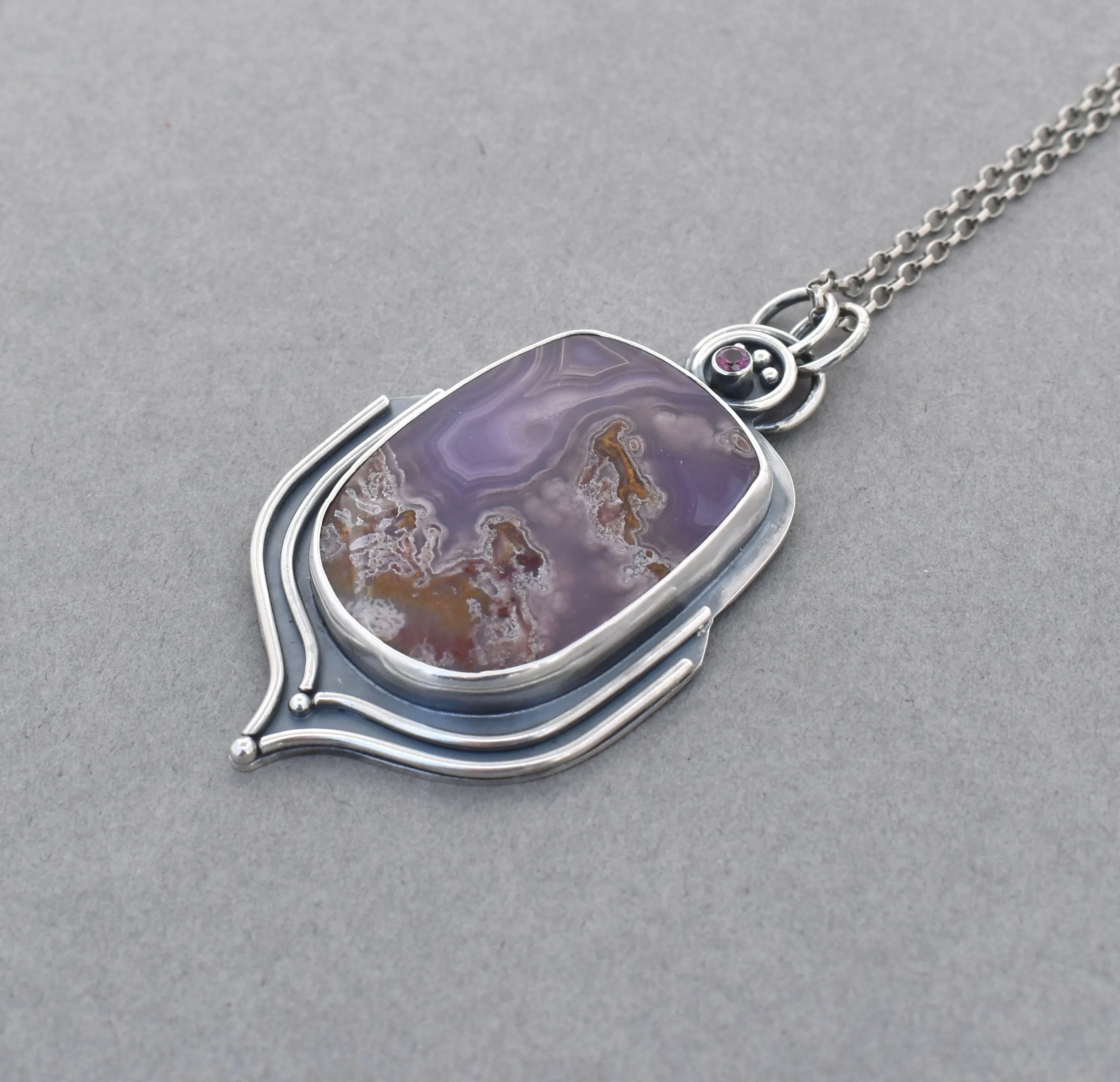 Agua Nueva Pendant. Purple Blossom Jewelry.