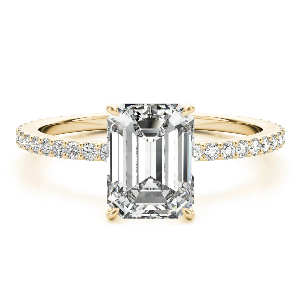 Alessandra Hidden Halo Pave Diamond Engagement Ring