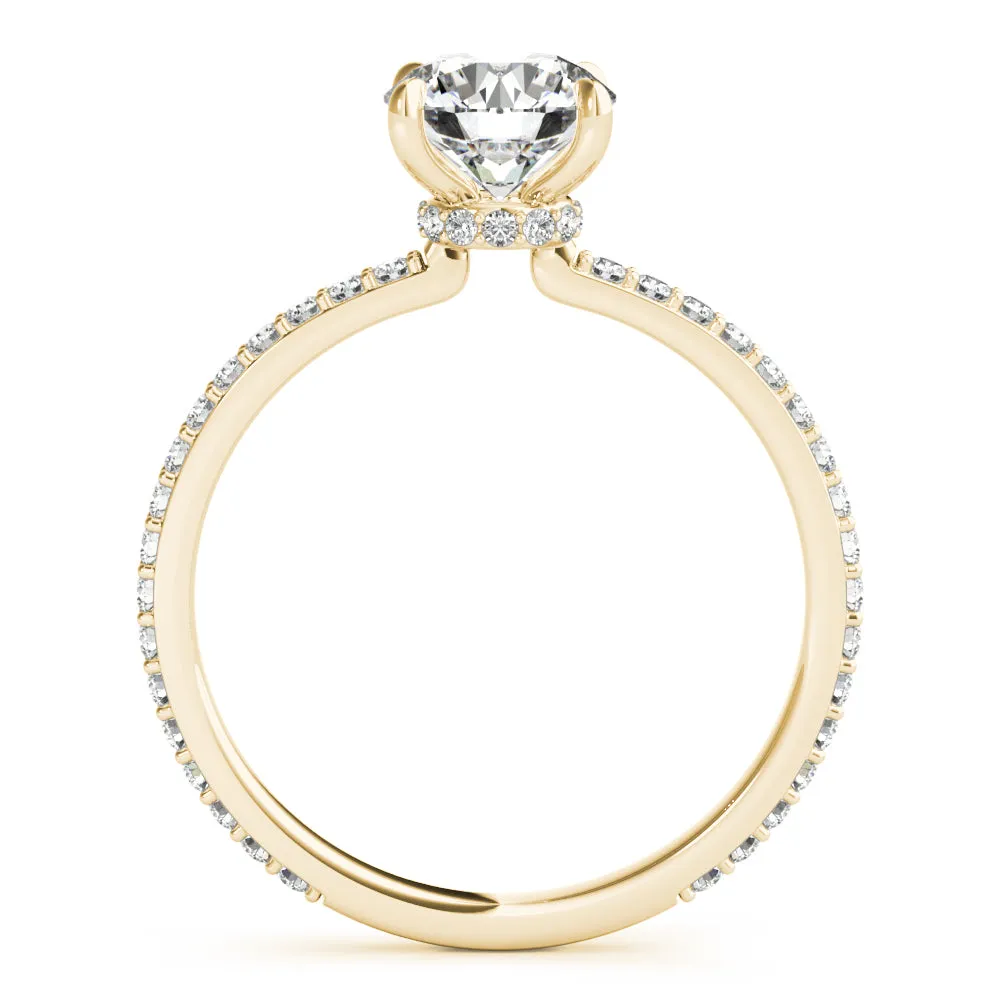 Alessandra Hidden Halo Pave Diamond Engagement Ring
