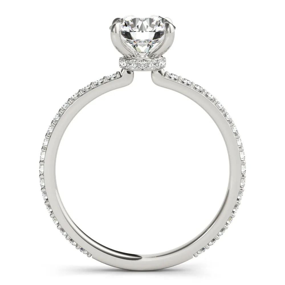 Alessandra Hidden Halo Pave Diamond Engagement Ring