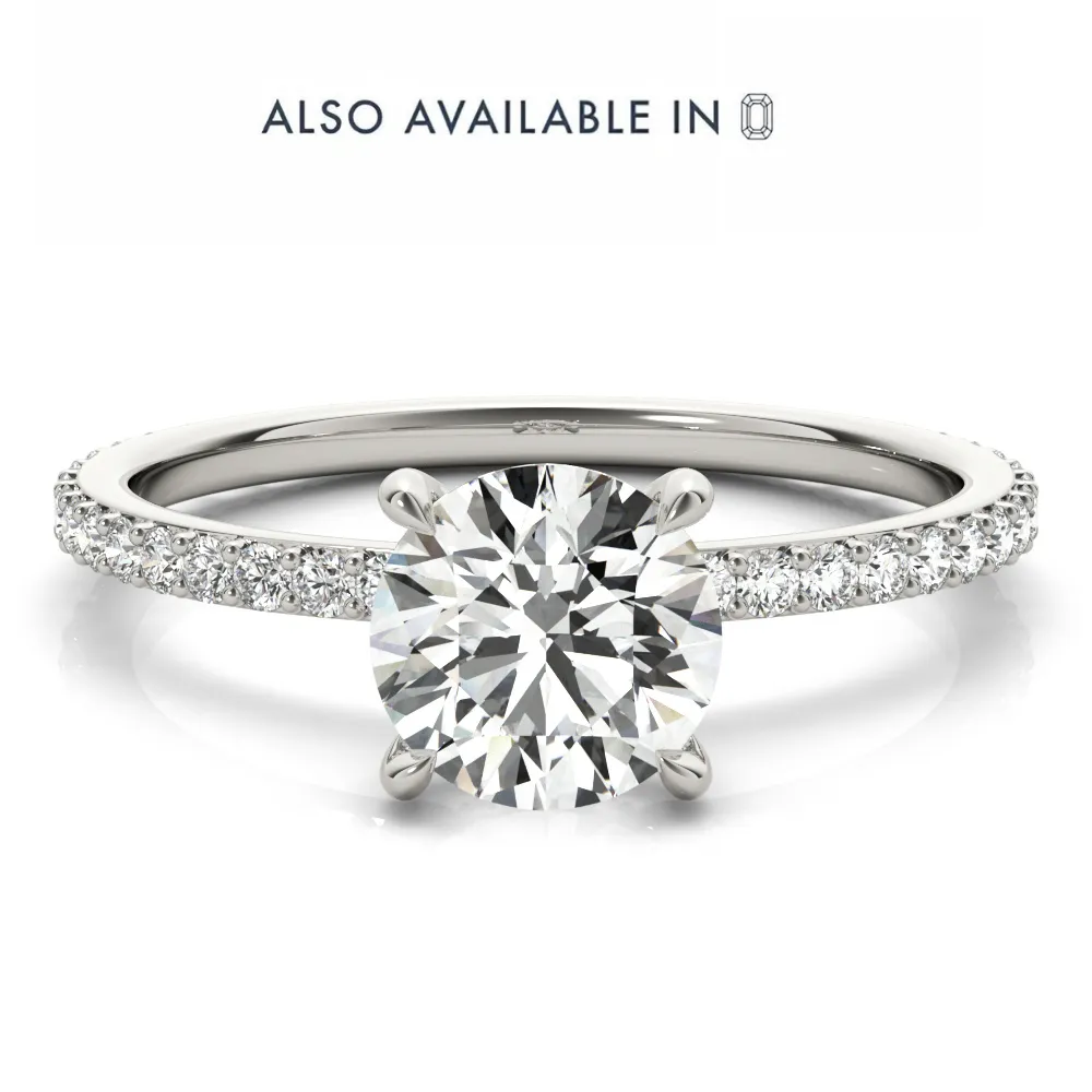 Alessandra Hidden Halo Pave Diamond Engagement Ring