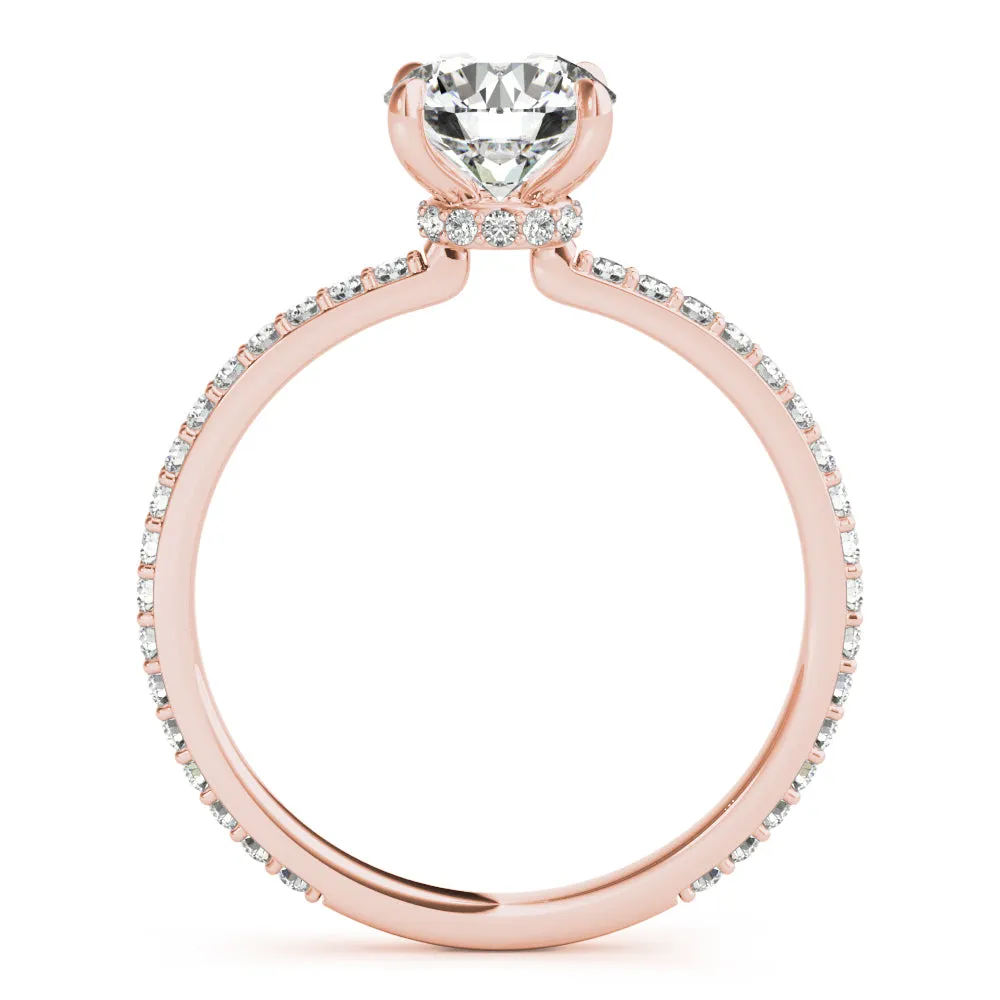 Alessandra Hidden Halo Pave Diamond Engagement Ring