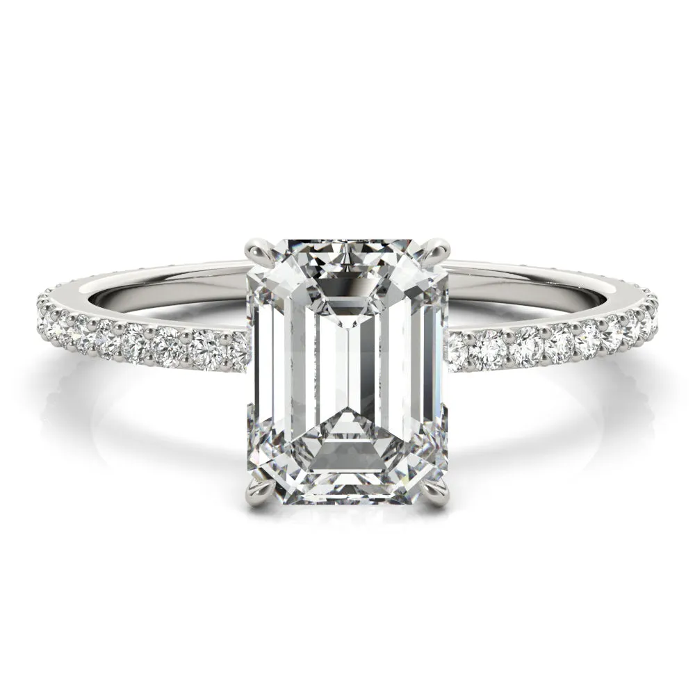 Alessandra Hidden Halo Pave Diamond Engagement Ring
