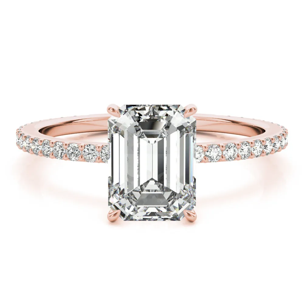 Alessandra Hidden Halo Pave Diamond Engagement Ring