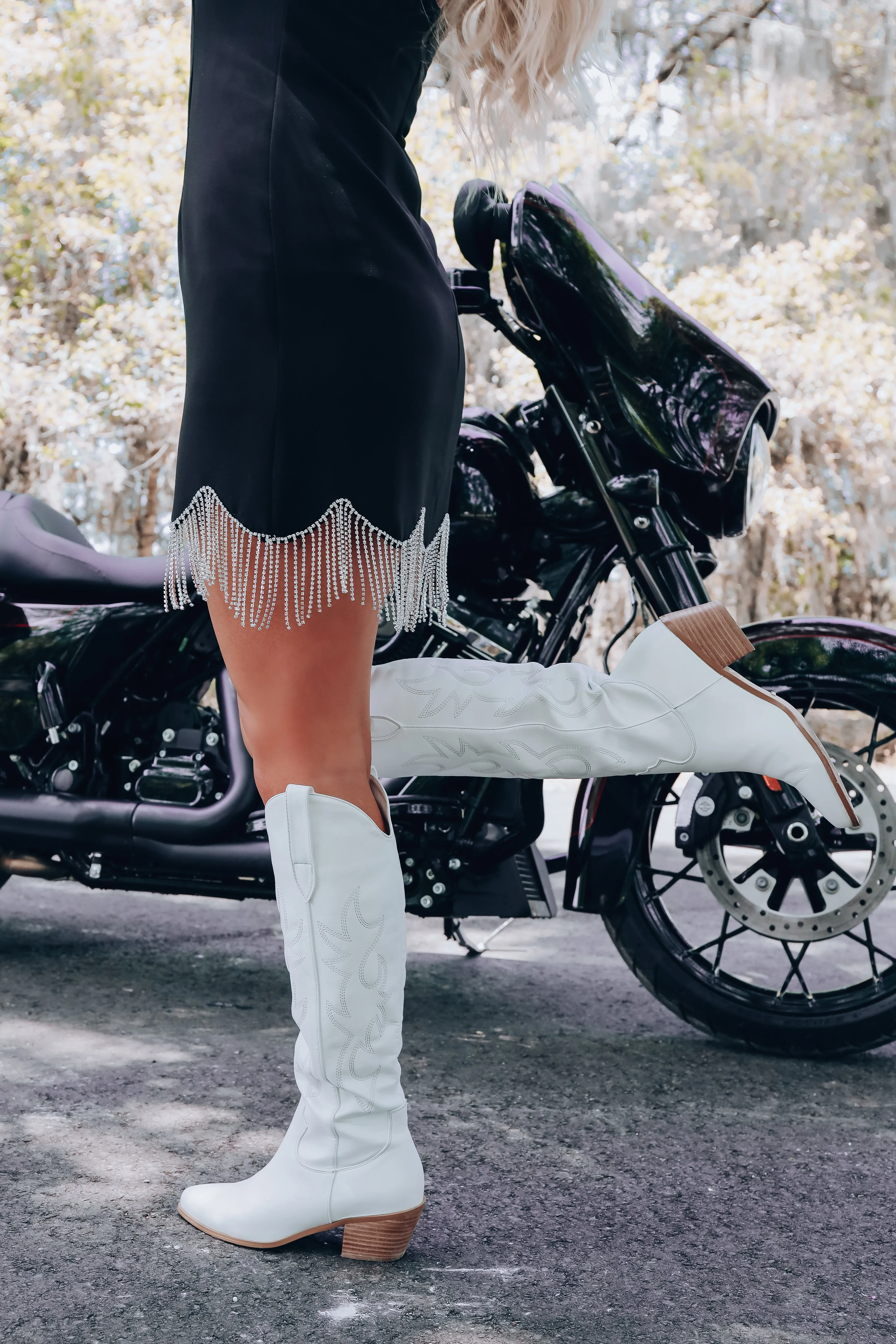 All That Jazz Rhinestone Mini Dress - Black