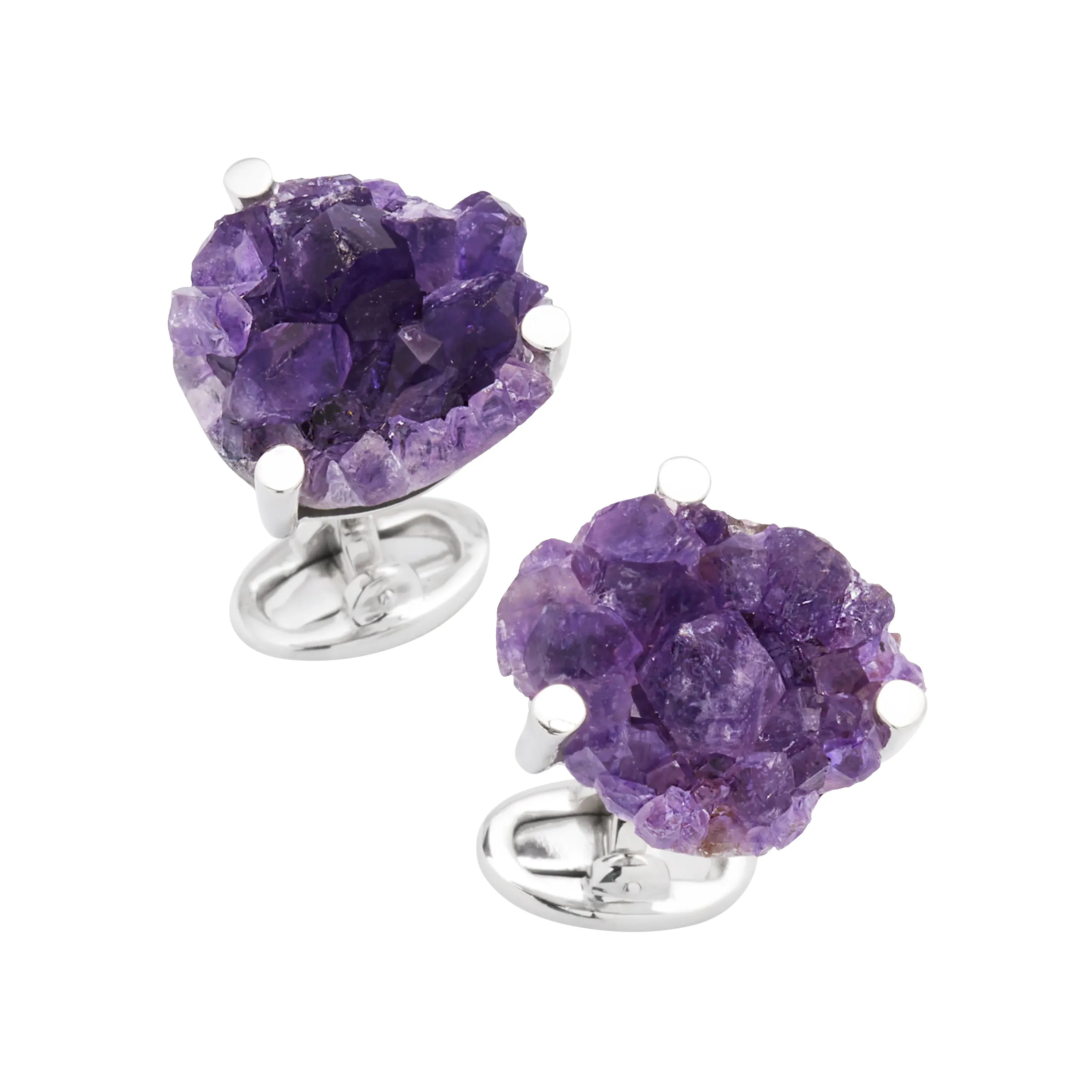 Amethyst Druzy Sterling Cufflinks