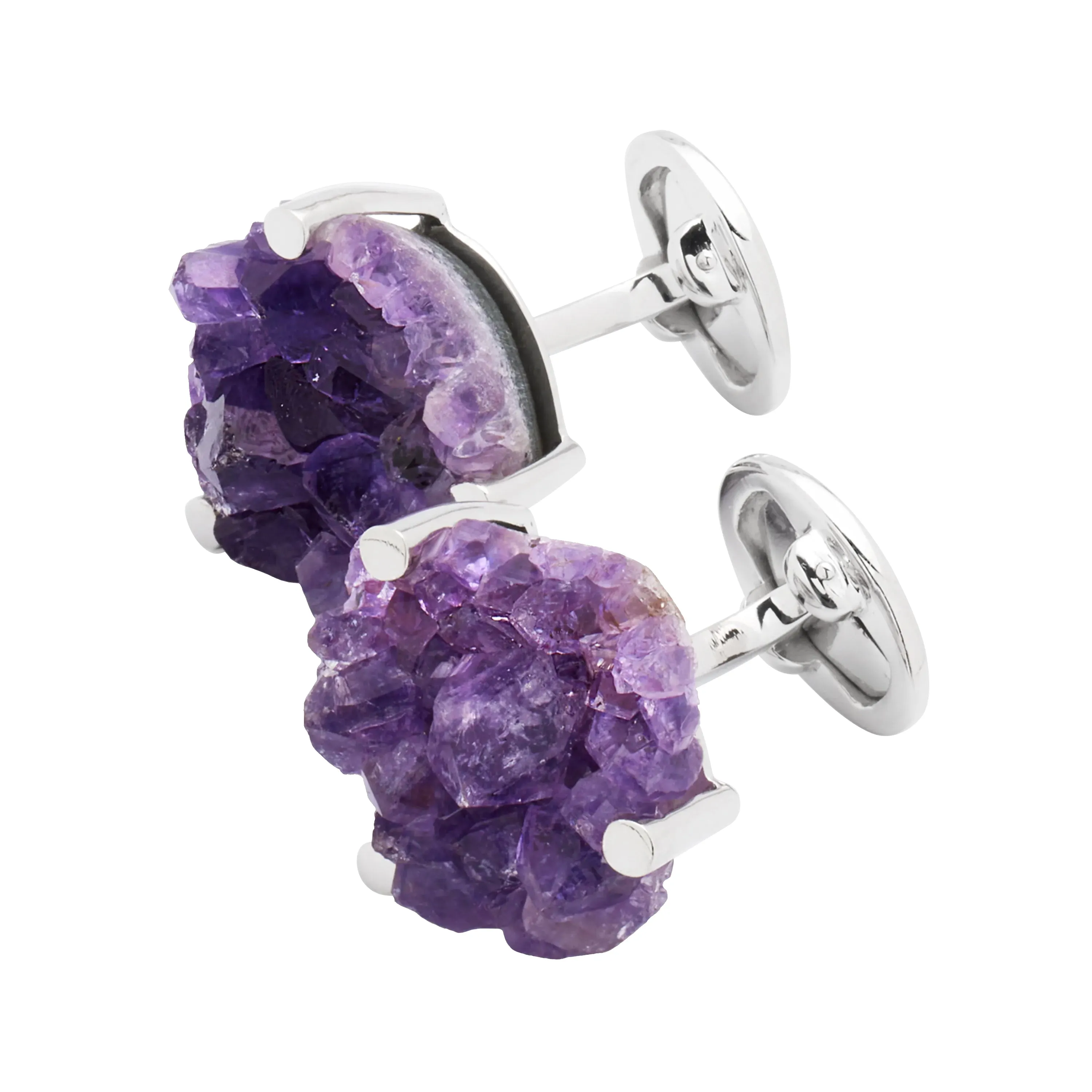 Amethyst Druzy Sterling Cufflinks