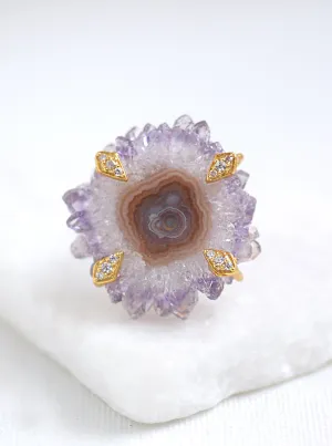 Amethyst Stalactite Flower Ring
