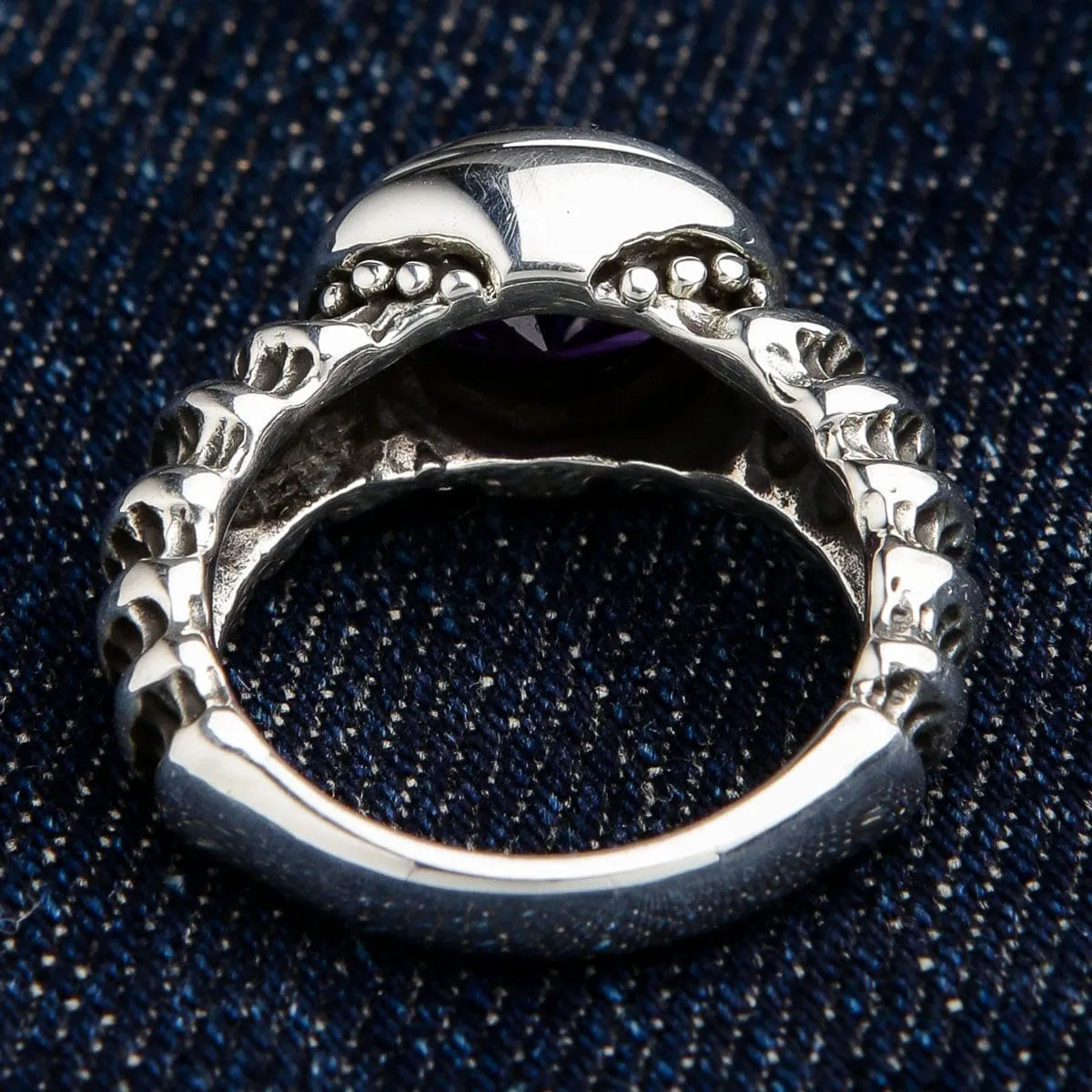 Amethyst Sterling Silver Men's Ring