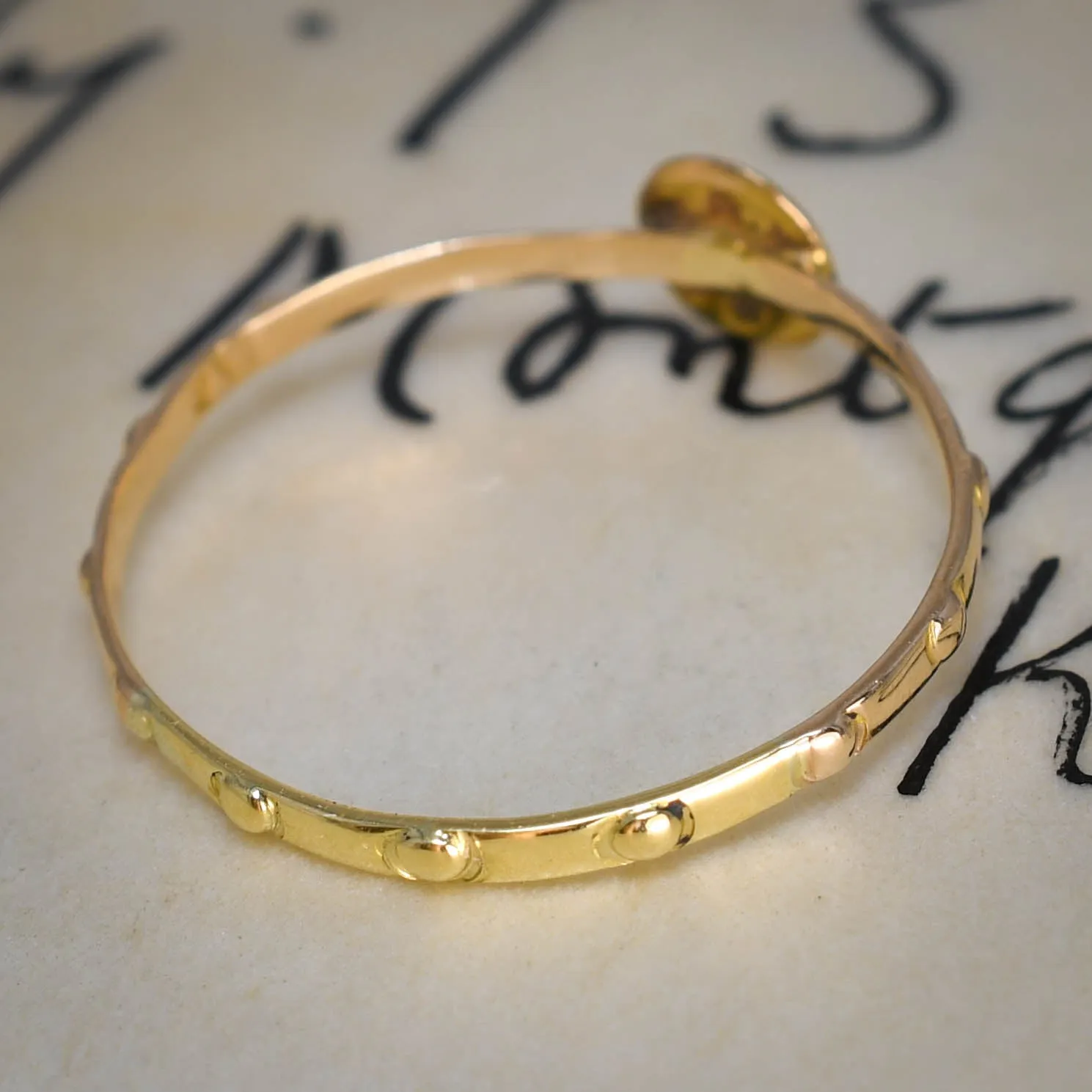 Antique French Enamel Rosary Ring