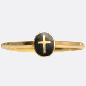 Antique French Enamel Rosary Ring