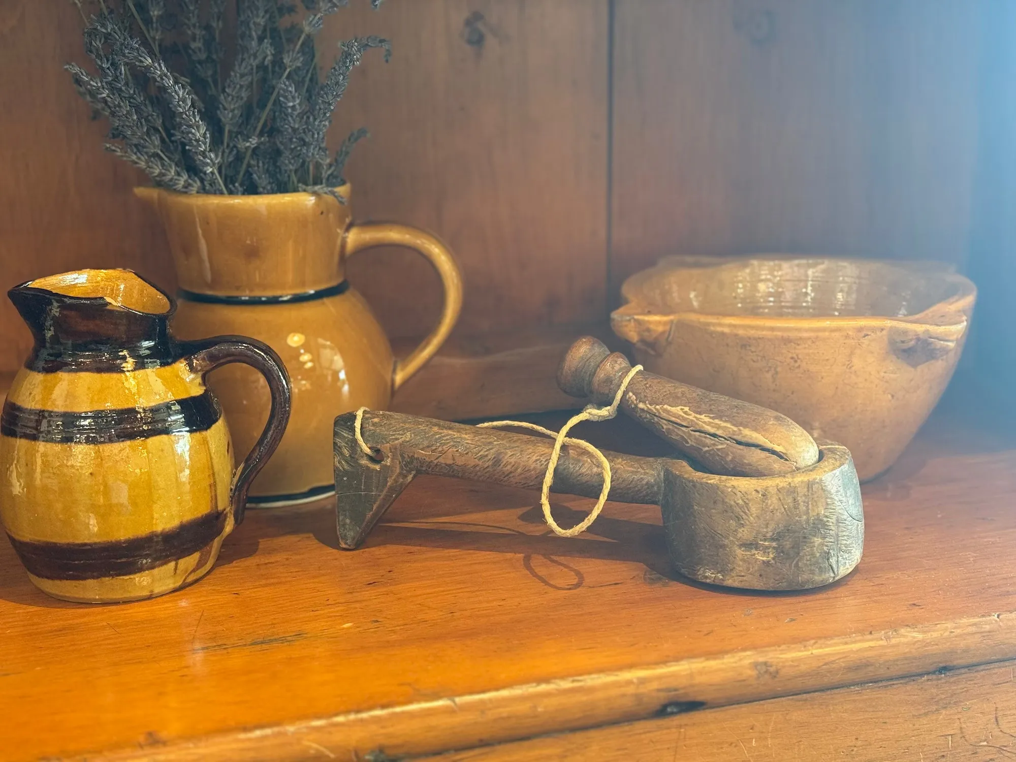 Antique Primitive Wooden Mortar & Pestle