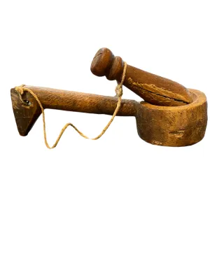 Antique Primitive Wooden Mortar & Pestle