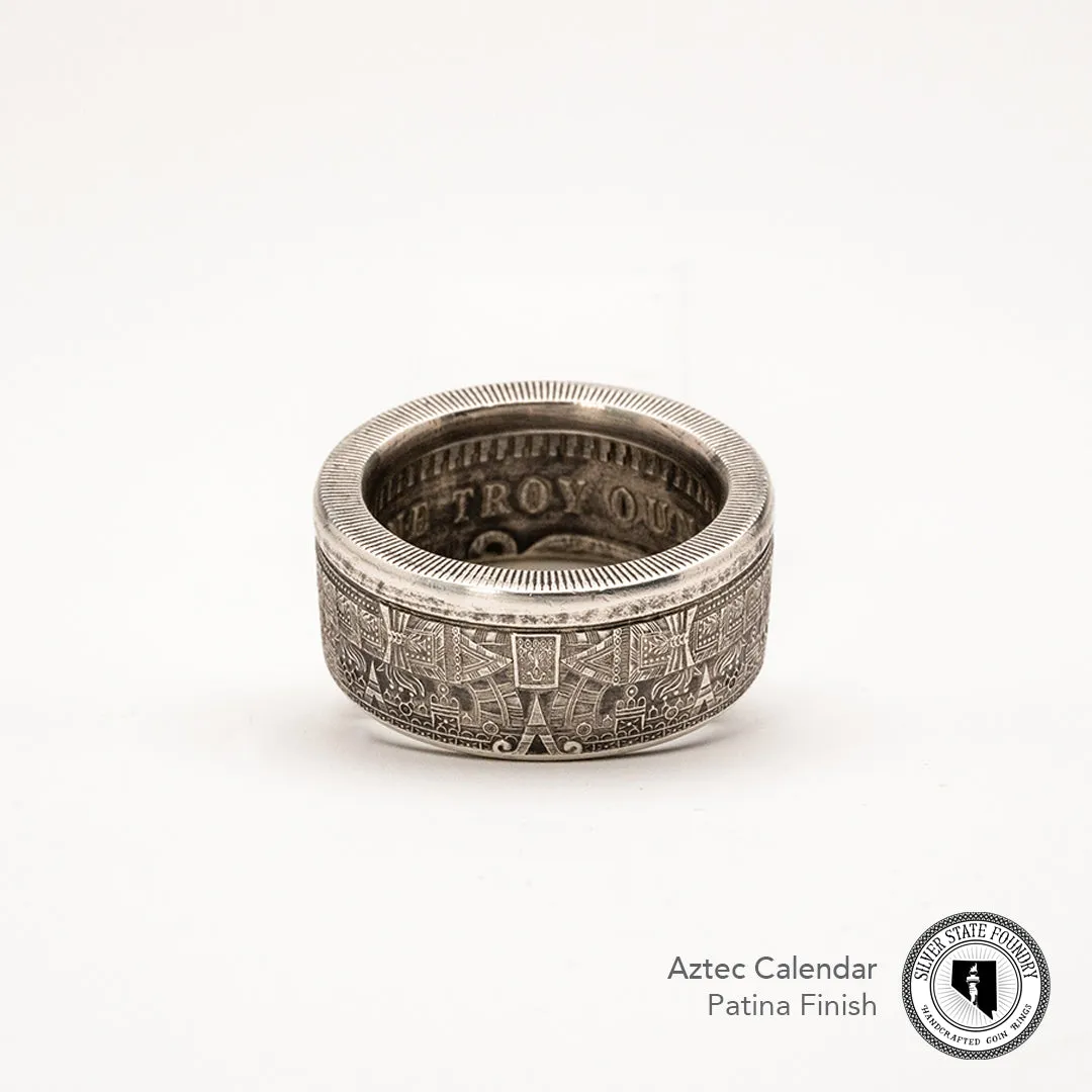 Aztec Calendar Coin Ring