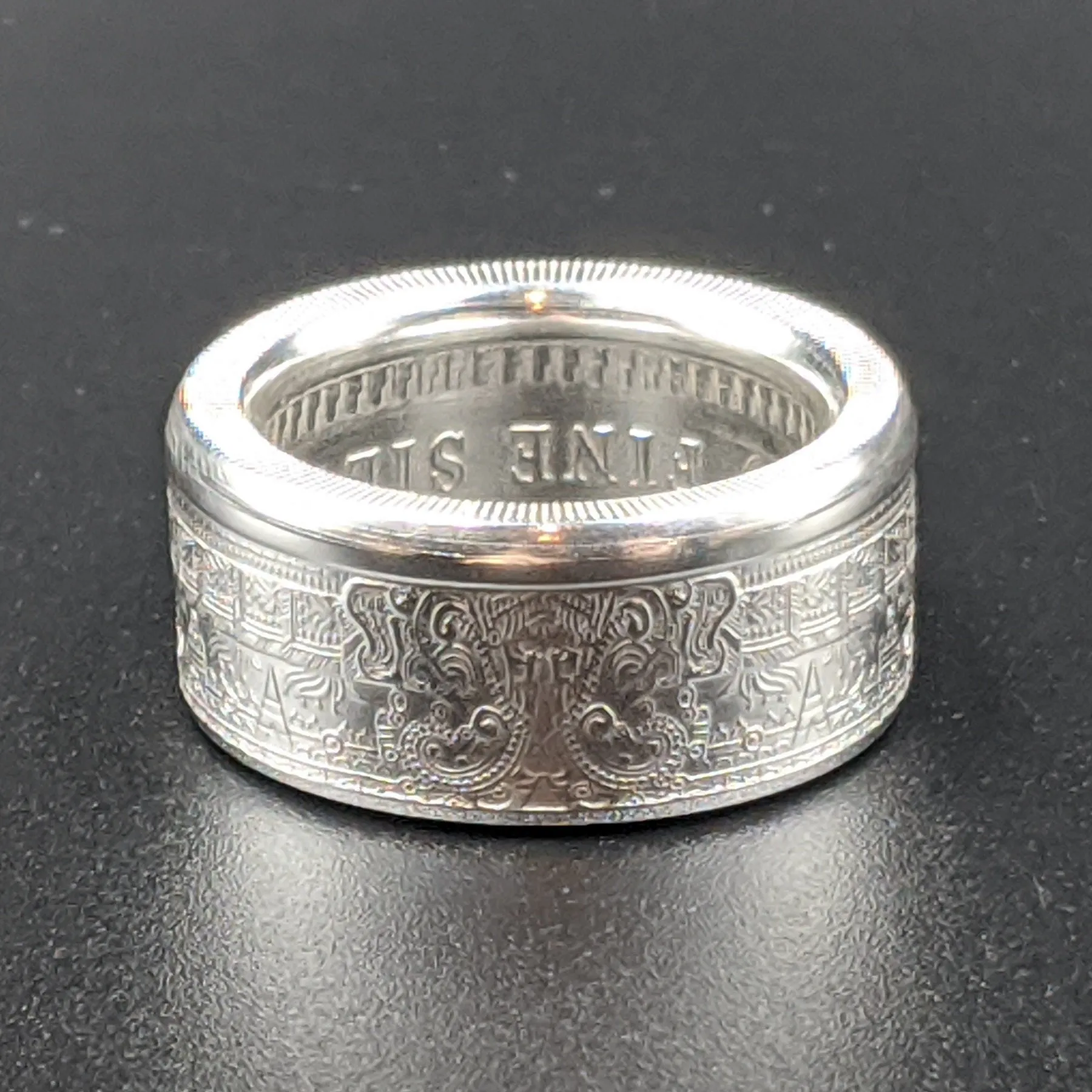Aztec Calendar Coin Ring