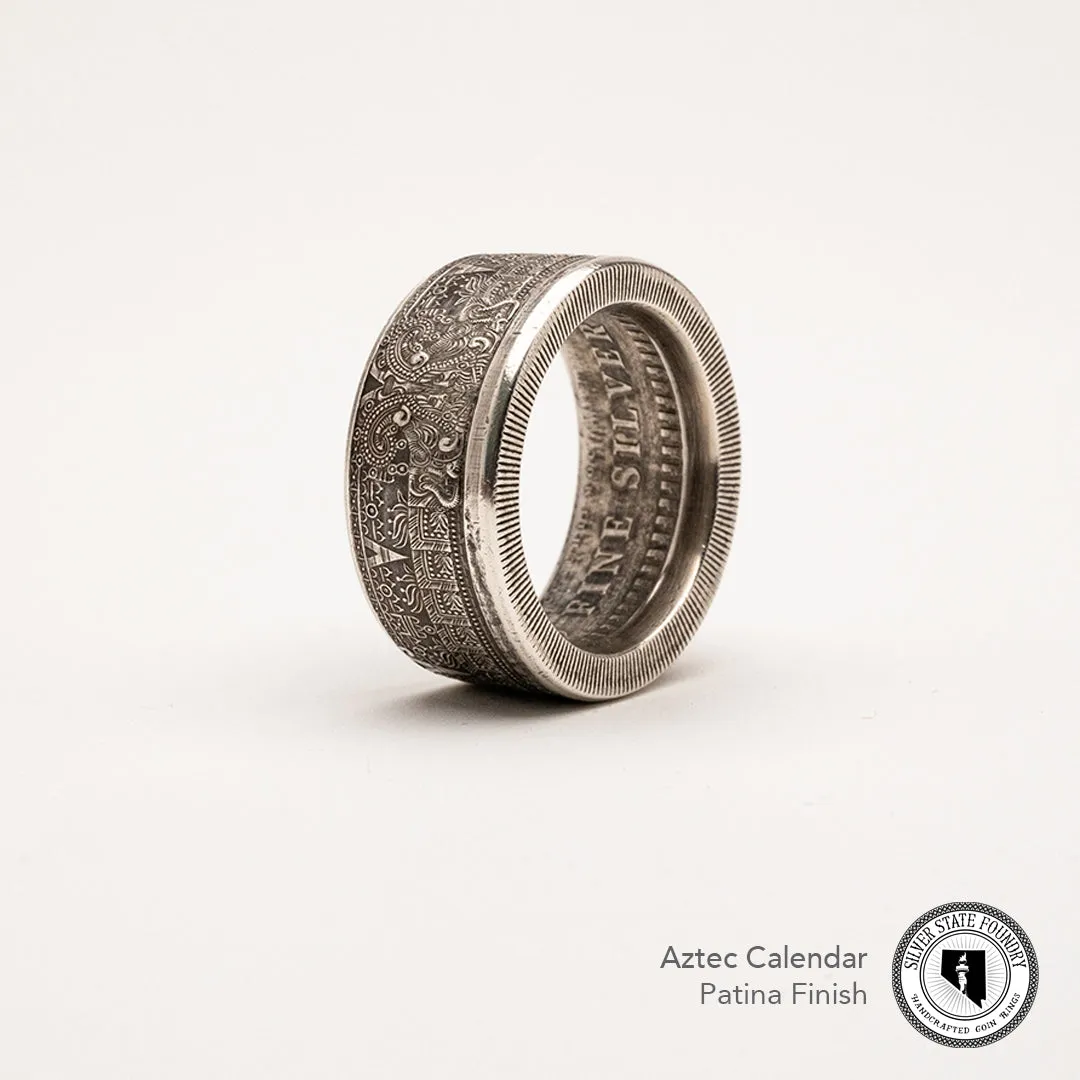 Aztec Calendar Coin Ring
