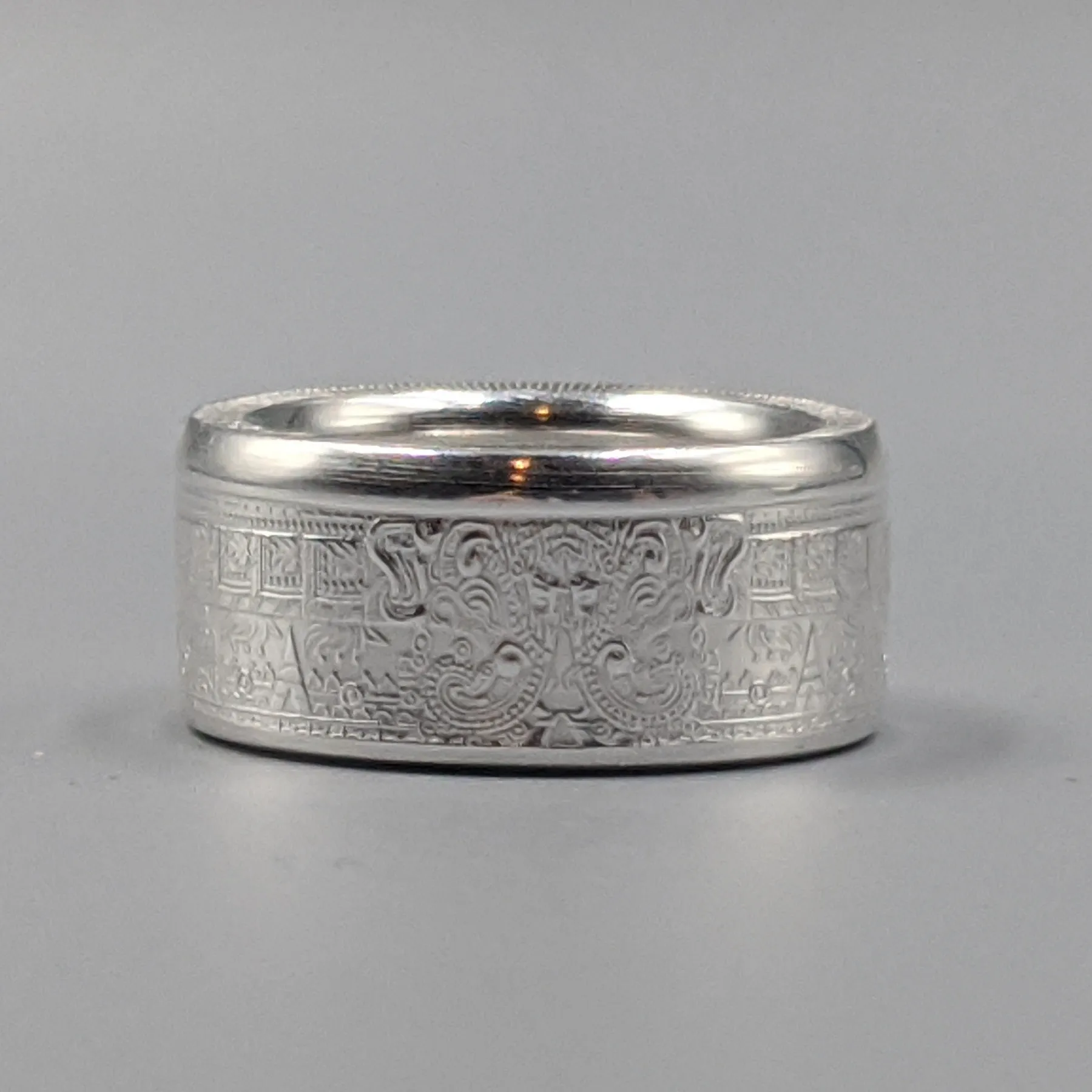 Aztec Calendar Coin Ring