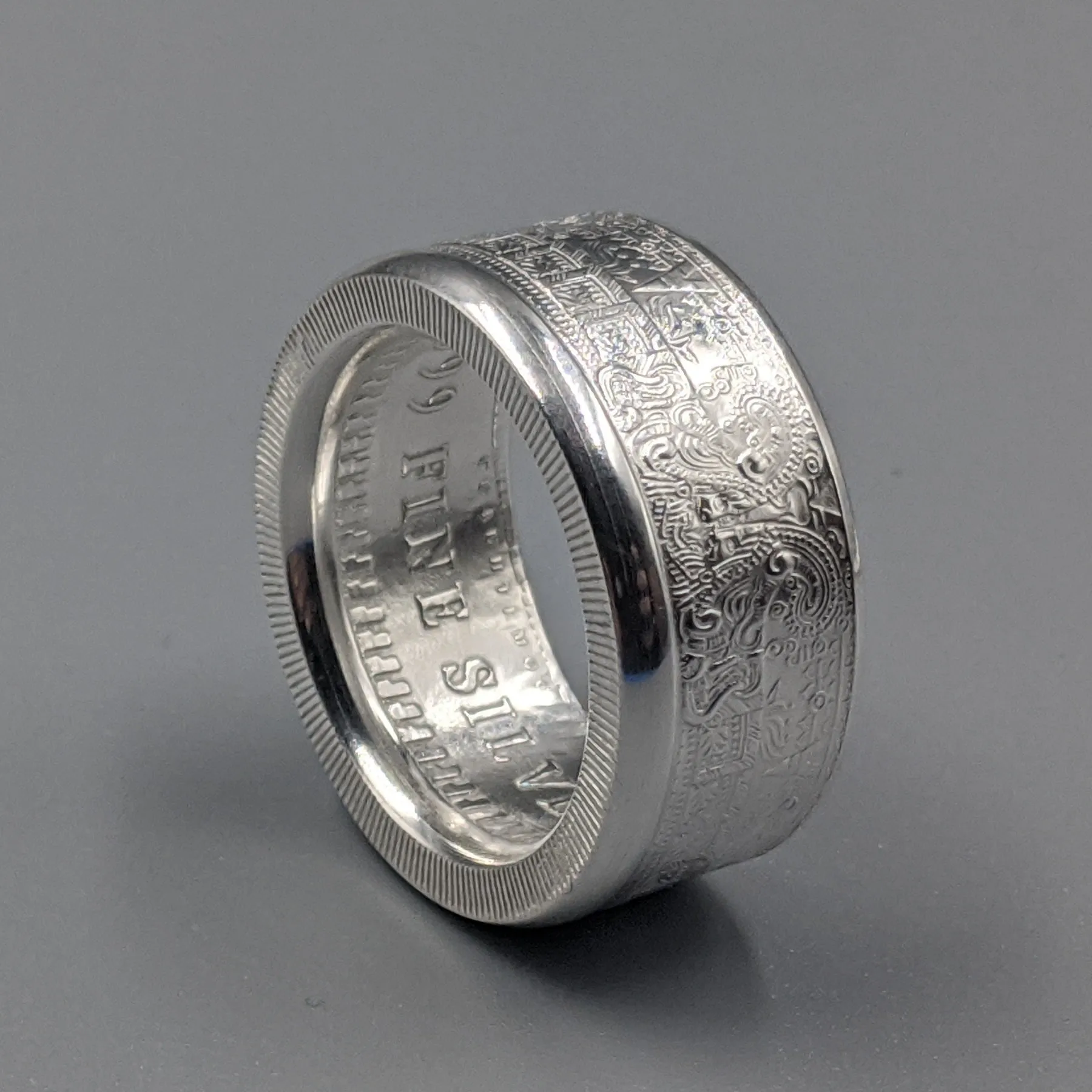 Aztec Calendar Coin Ring