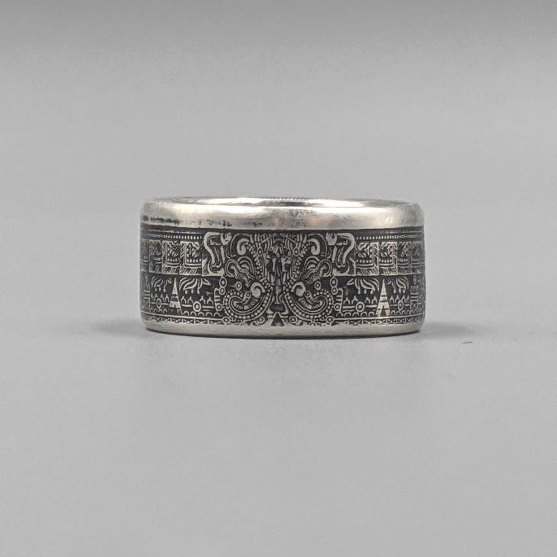 Aztec Calendar Coin Ring
