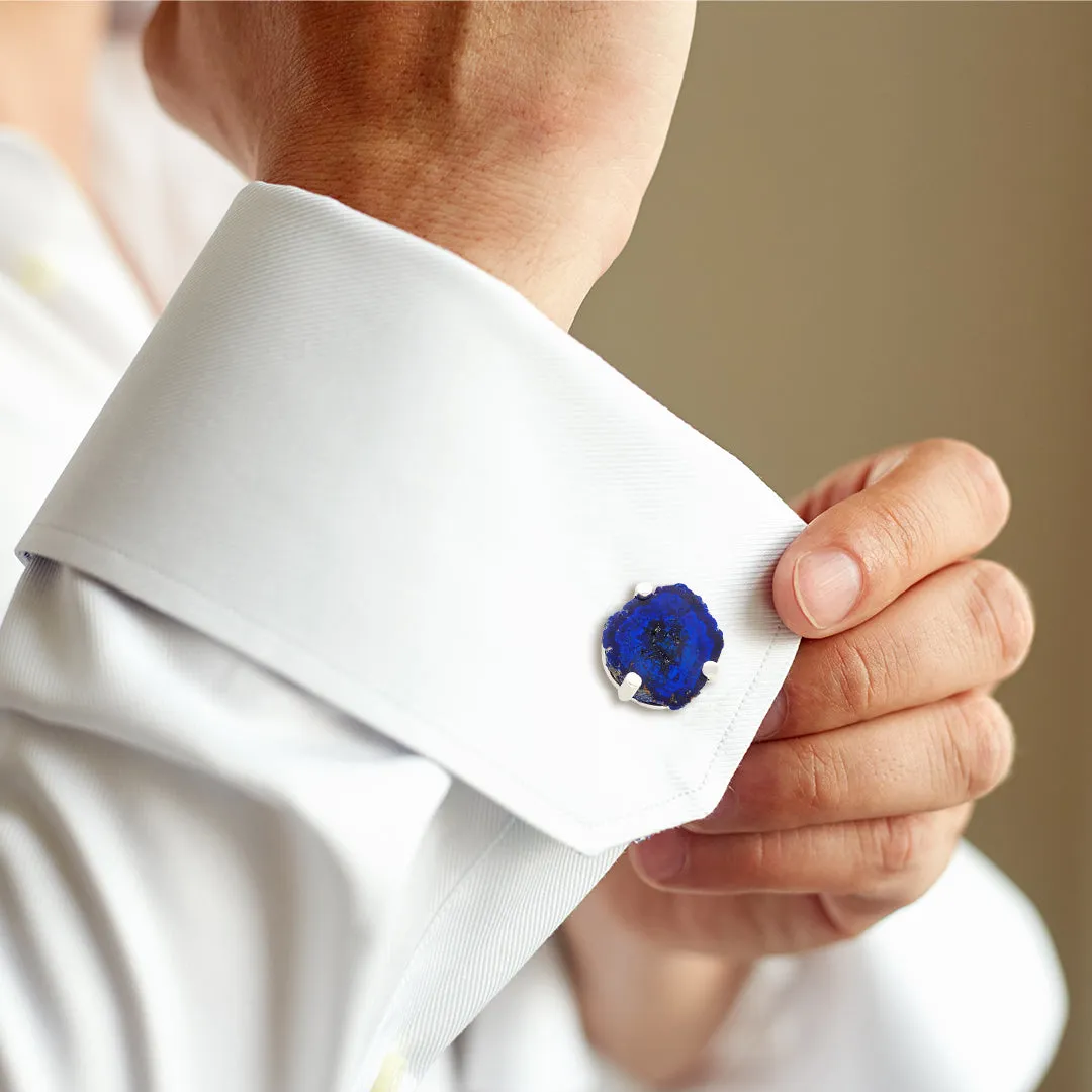 Azurite Druzy Sterling Cufflinks
