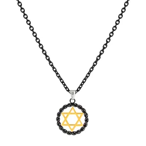 Black & Gold Star of David Pendant