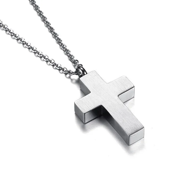 Black Cross Cremation Necklace