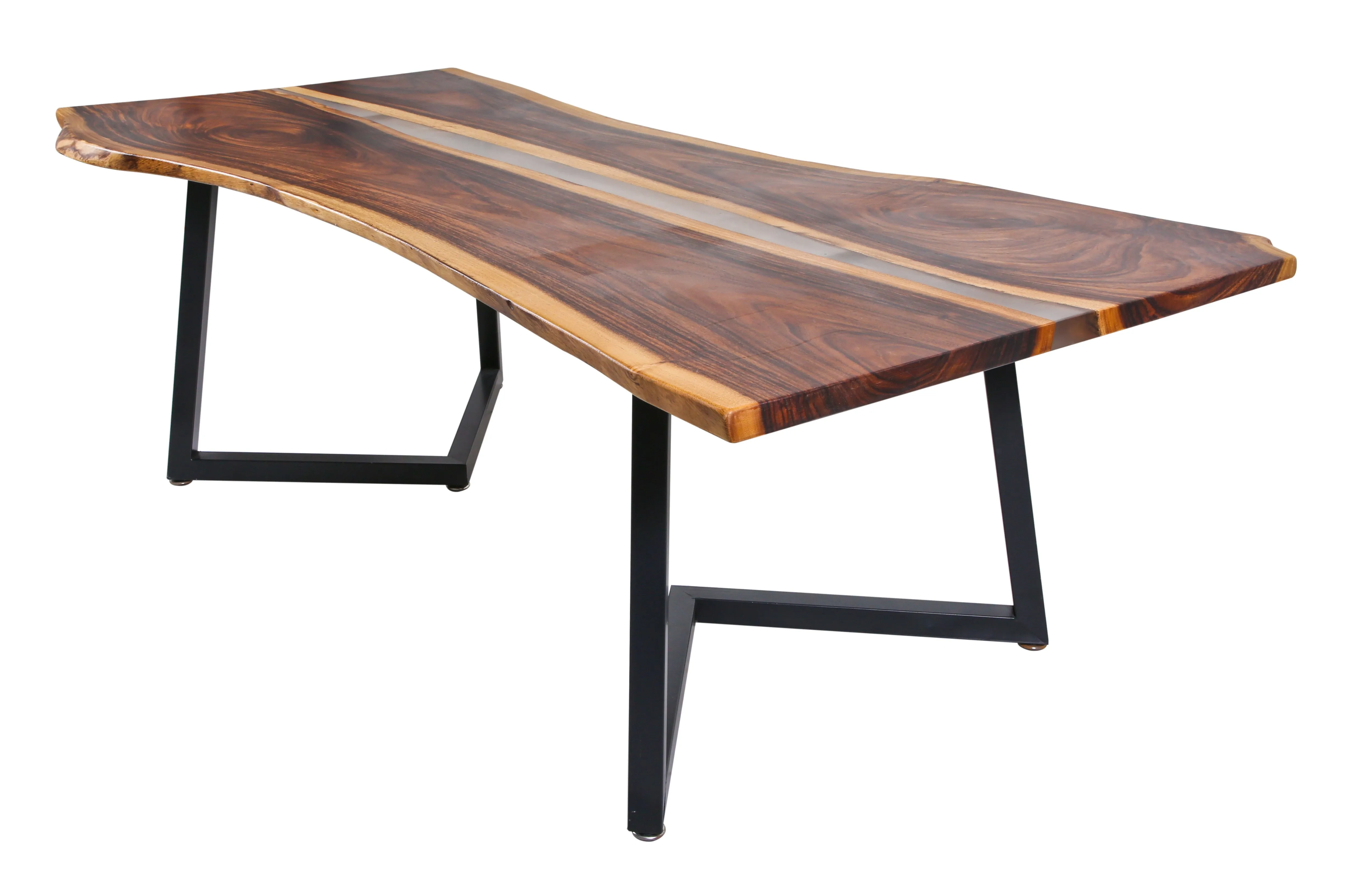 Black Walnut Solid Table with Semi-translucent Epoxy