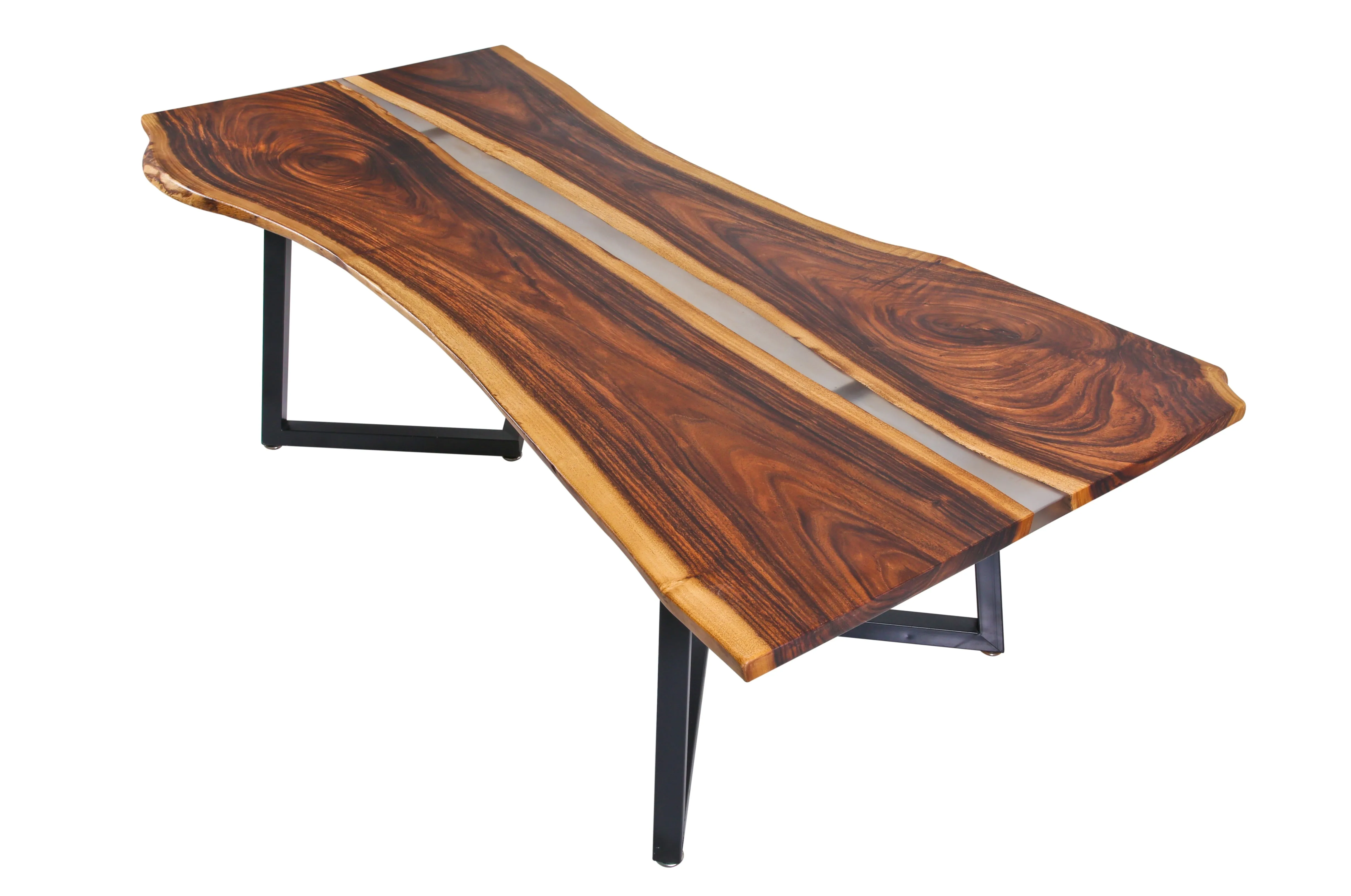 Black Walnut Solid Table with Semi-translucent Epoxy