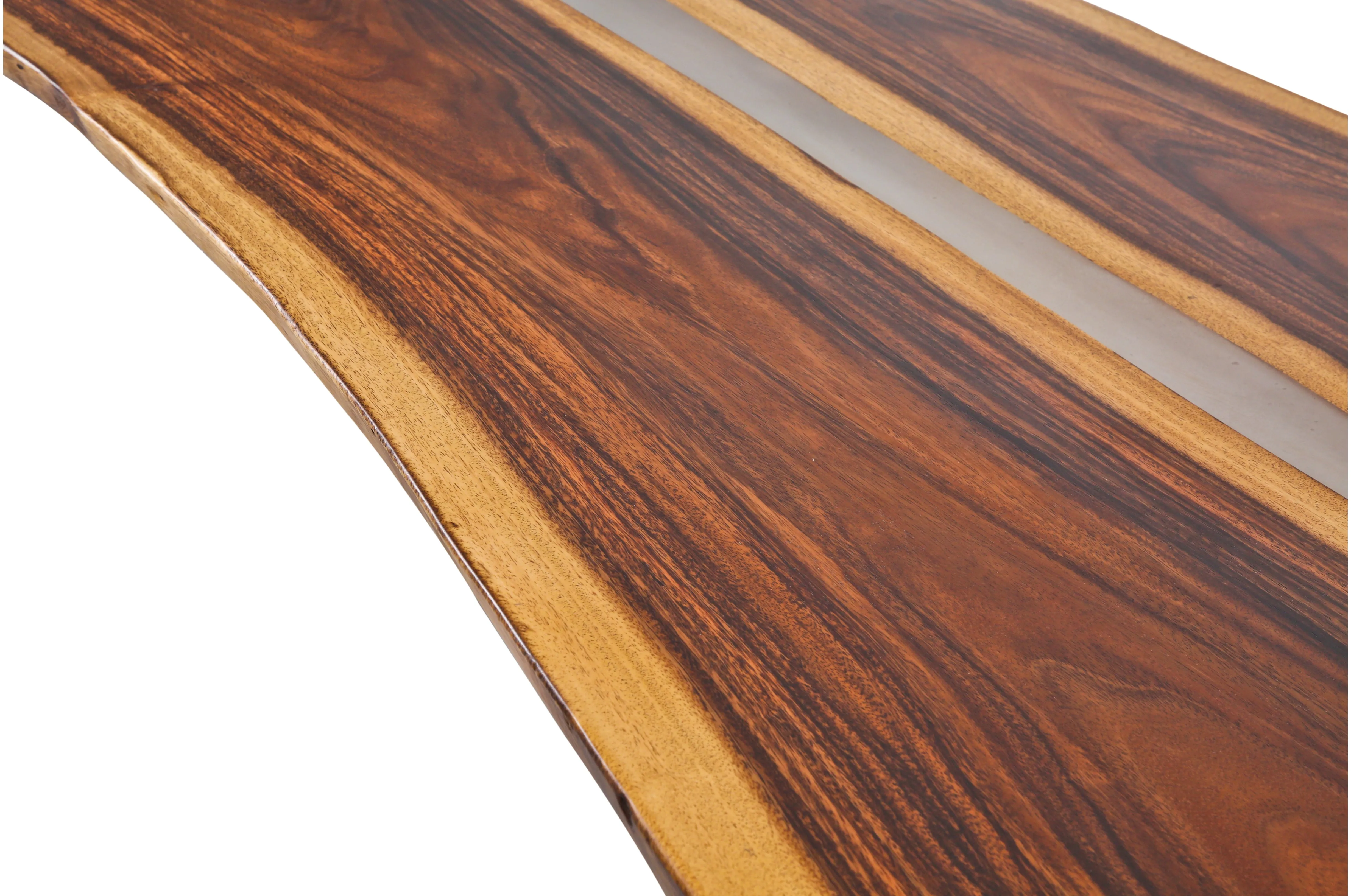 Black Walnut Solid Table with Semi-translucent Epoxy