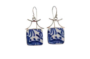 Blue Willow Bridge Earrings