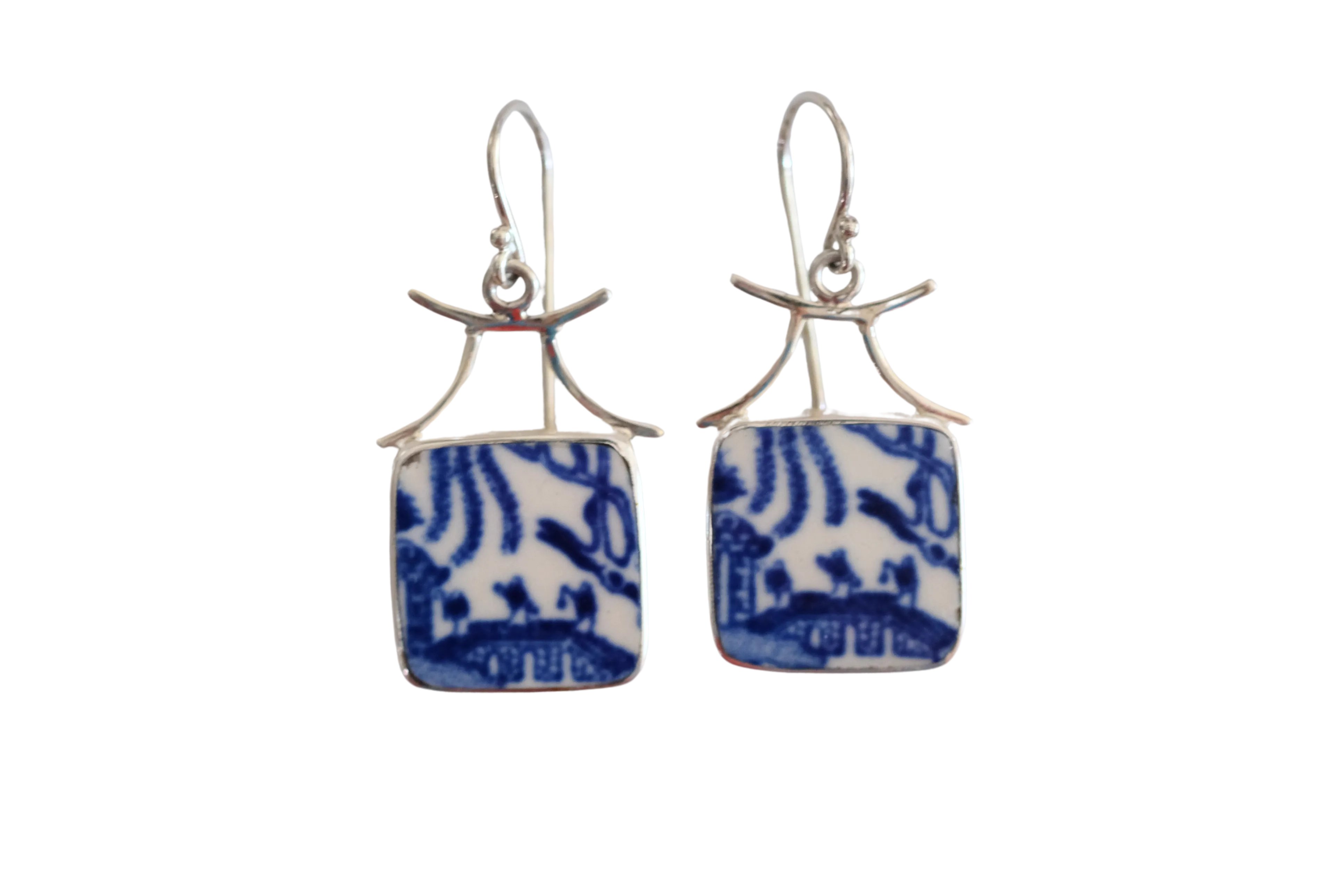 Blue Willow Bridge Earrings