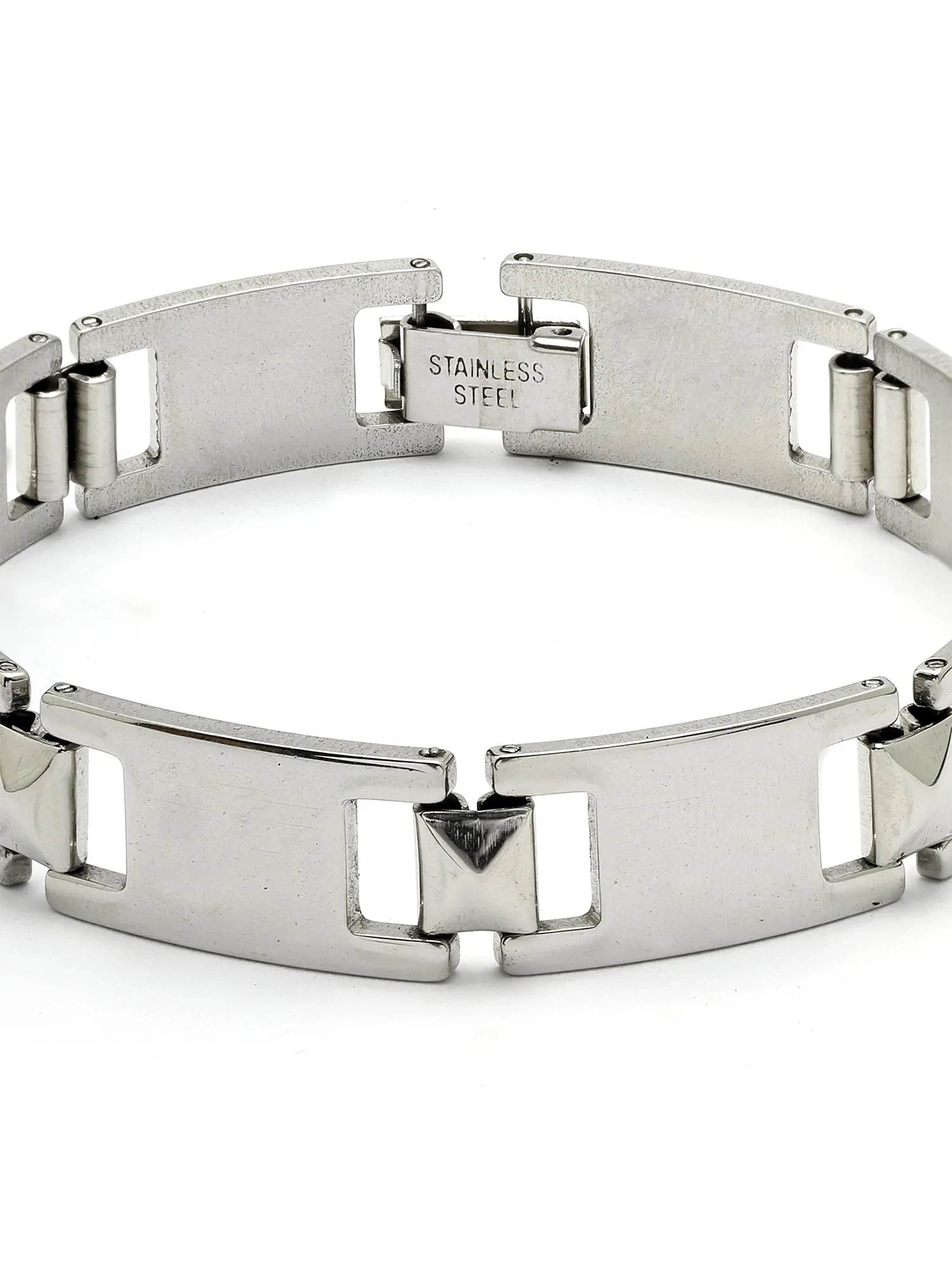 Bohey by KARATCART Black and Silver Link Bracelet for Men