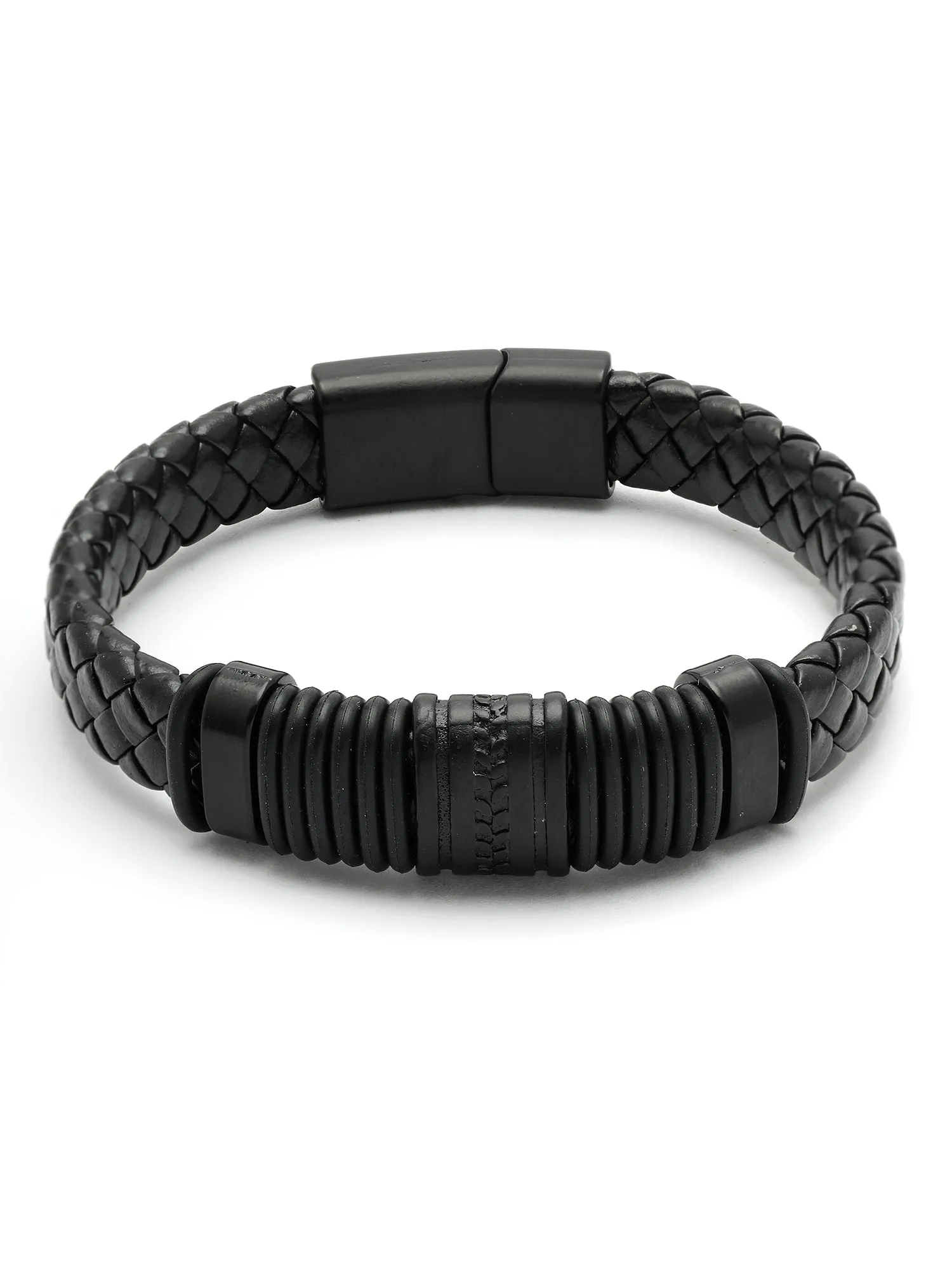 Bohey by KARATCART Men Leather Wraparound Bracelet