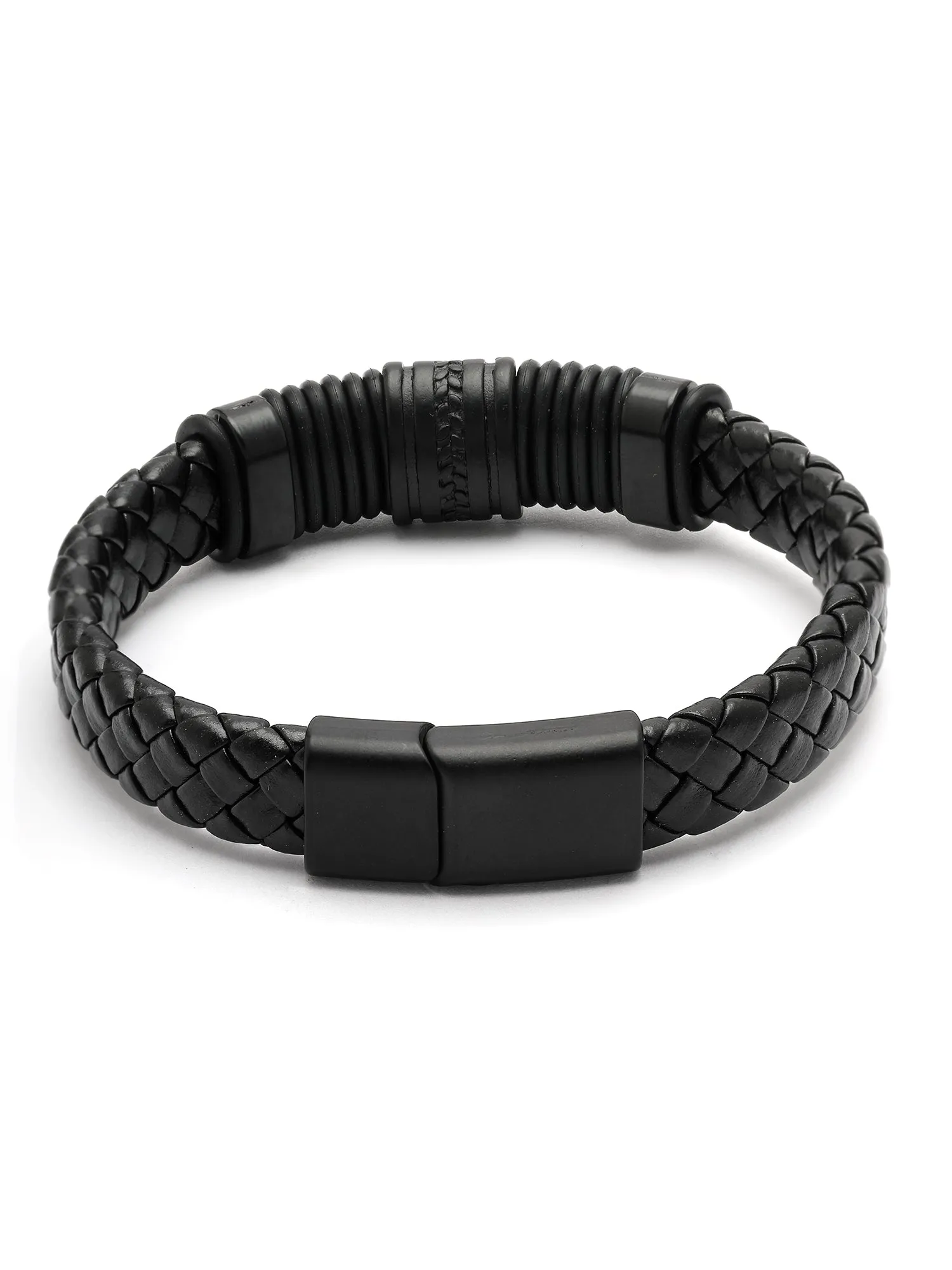 Bohey by KARATCART Men Leather Wraparound Bracelet