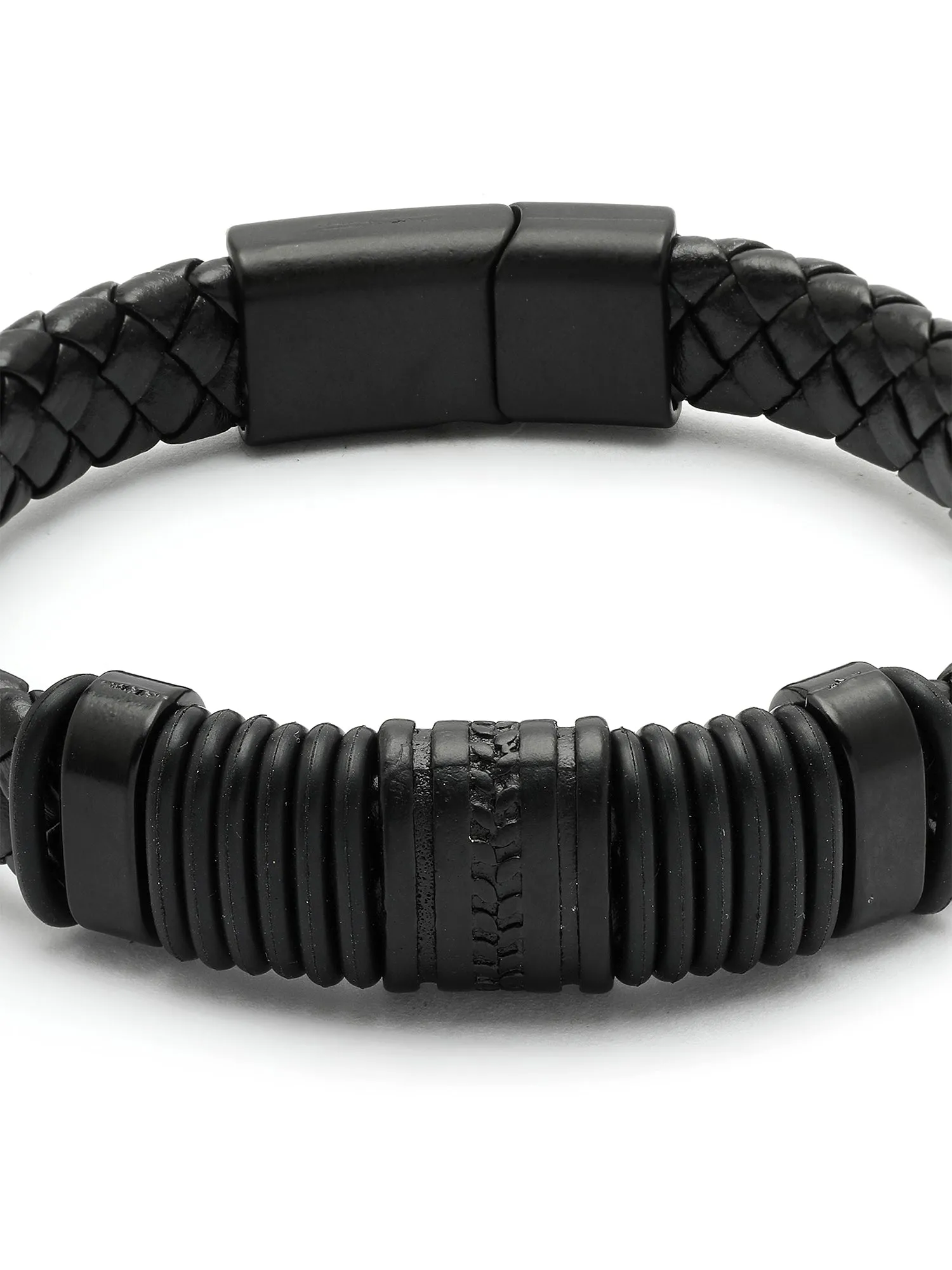 Bohey by KARATCART Men Leather Wraparound Bracelet