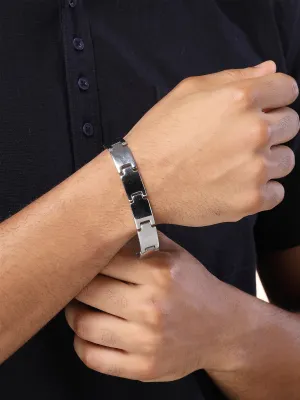 Bohey by KARATCART Silver Plated Link Bracelet for Men